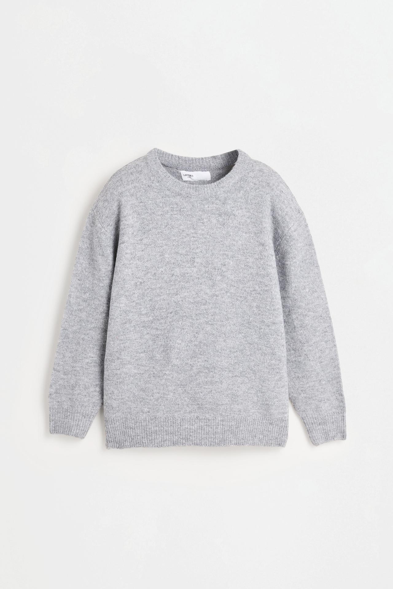 Fluffy knit sweater — GREY MARL