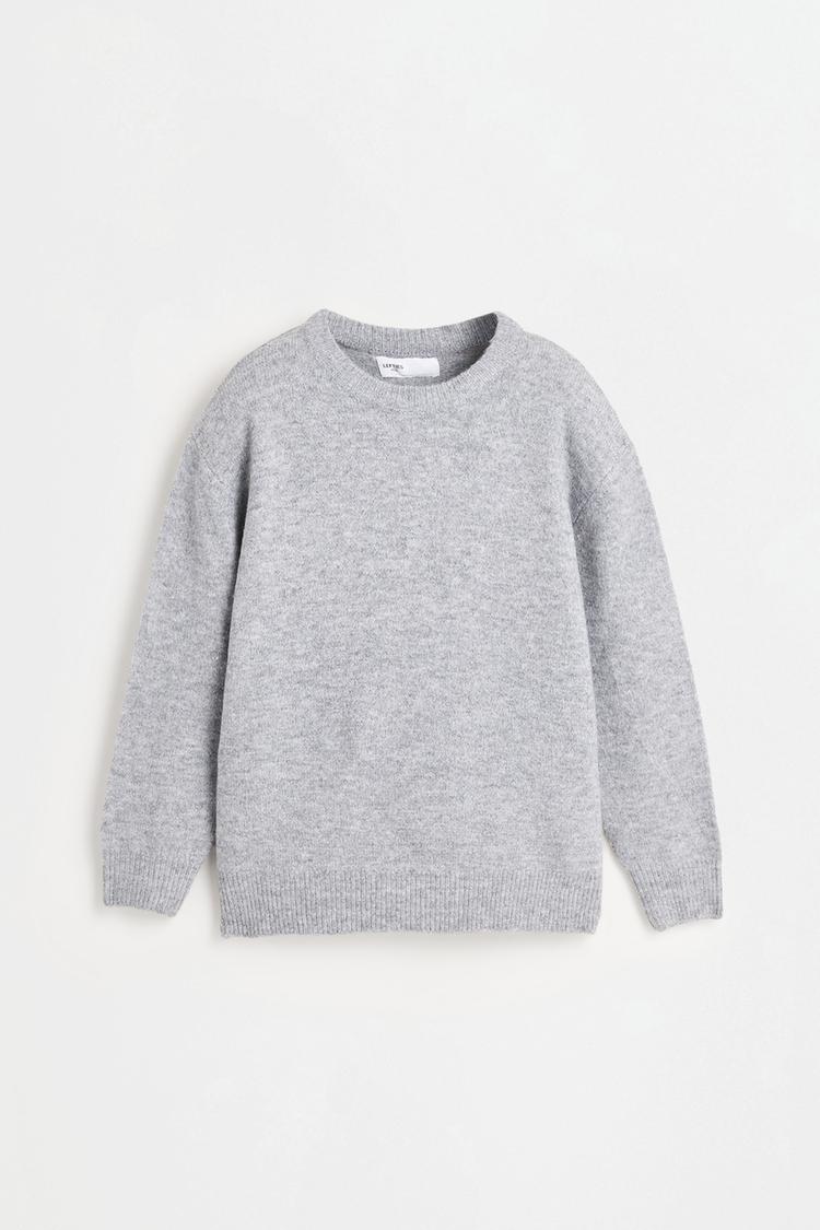 Fluffy knit sweater — GREY MARL