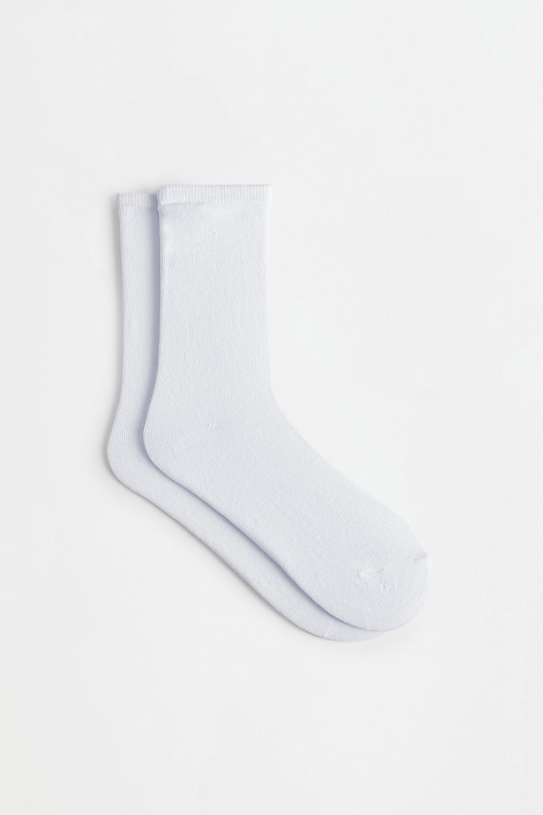 Plain long socks (10-pack) — WHITE