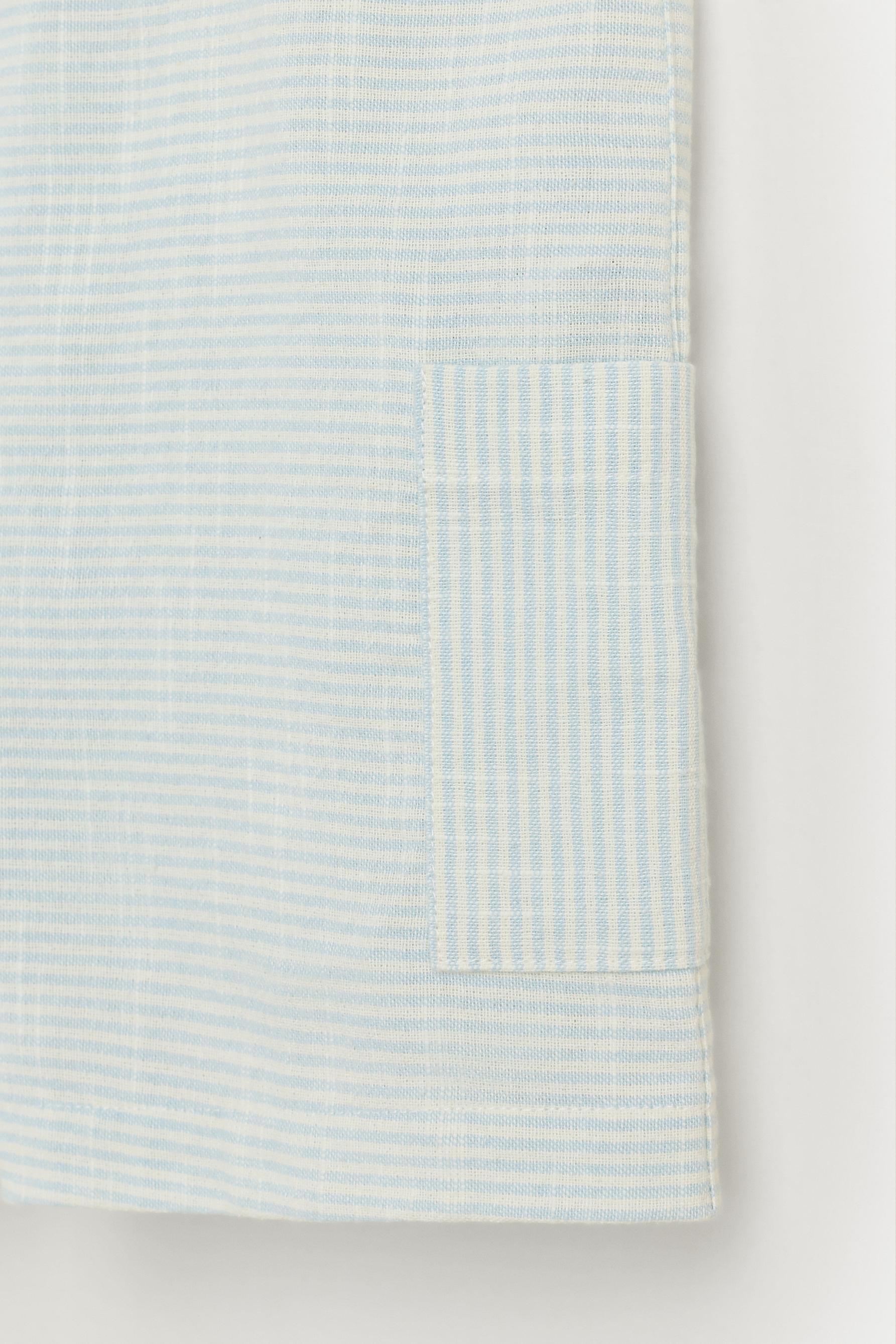 Striped short dungarees — PASTEL BLUE