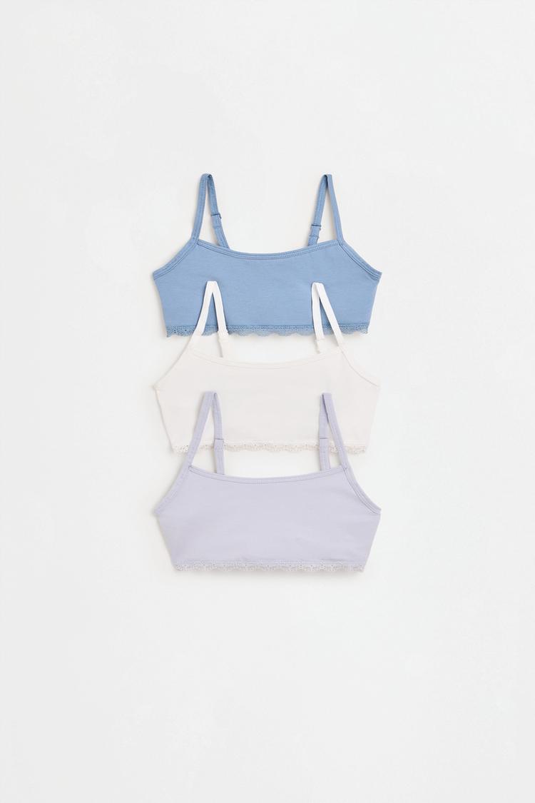 Pack of 3 lace tops — BLUE TONES