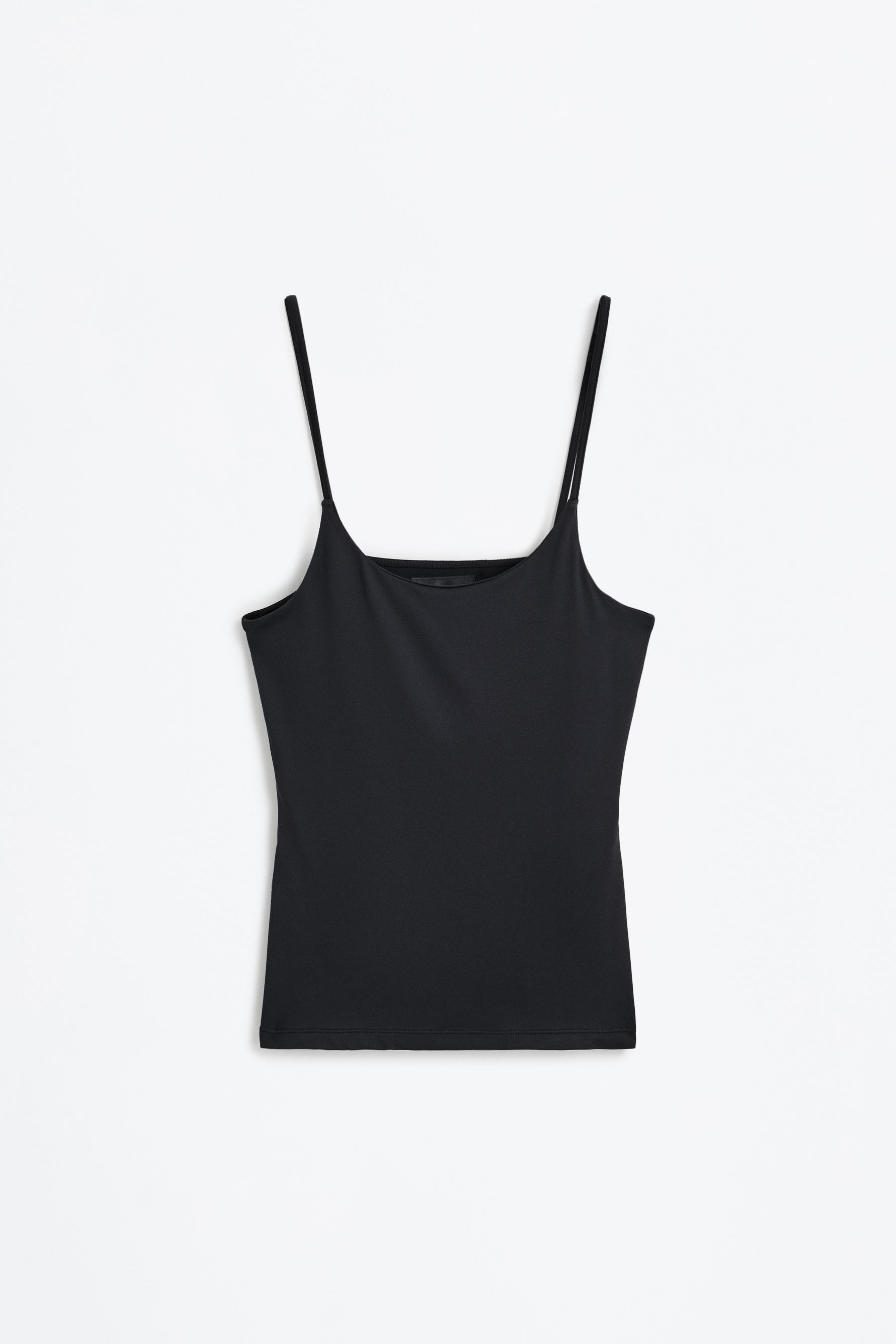Polyamide Strappy Top — BLACK