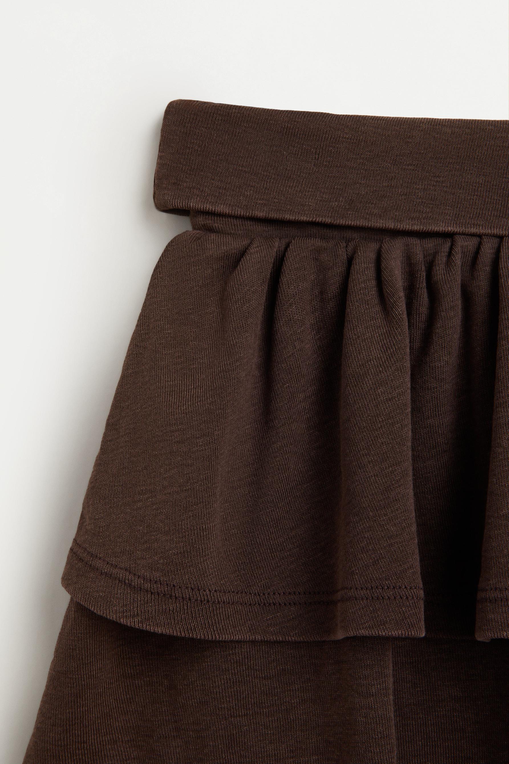 Ruffled skort — DARK BROWN