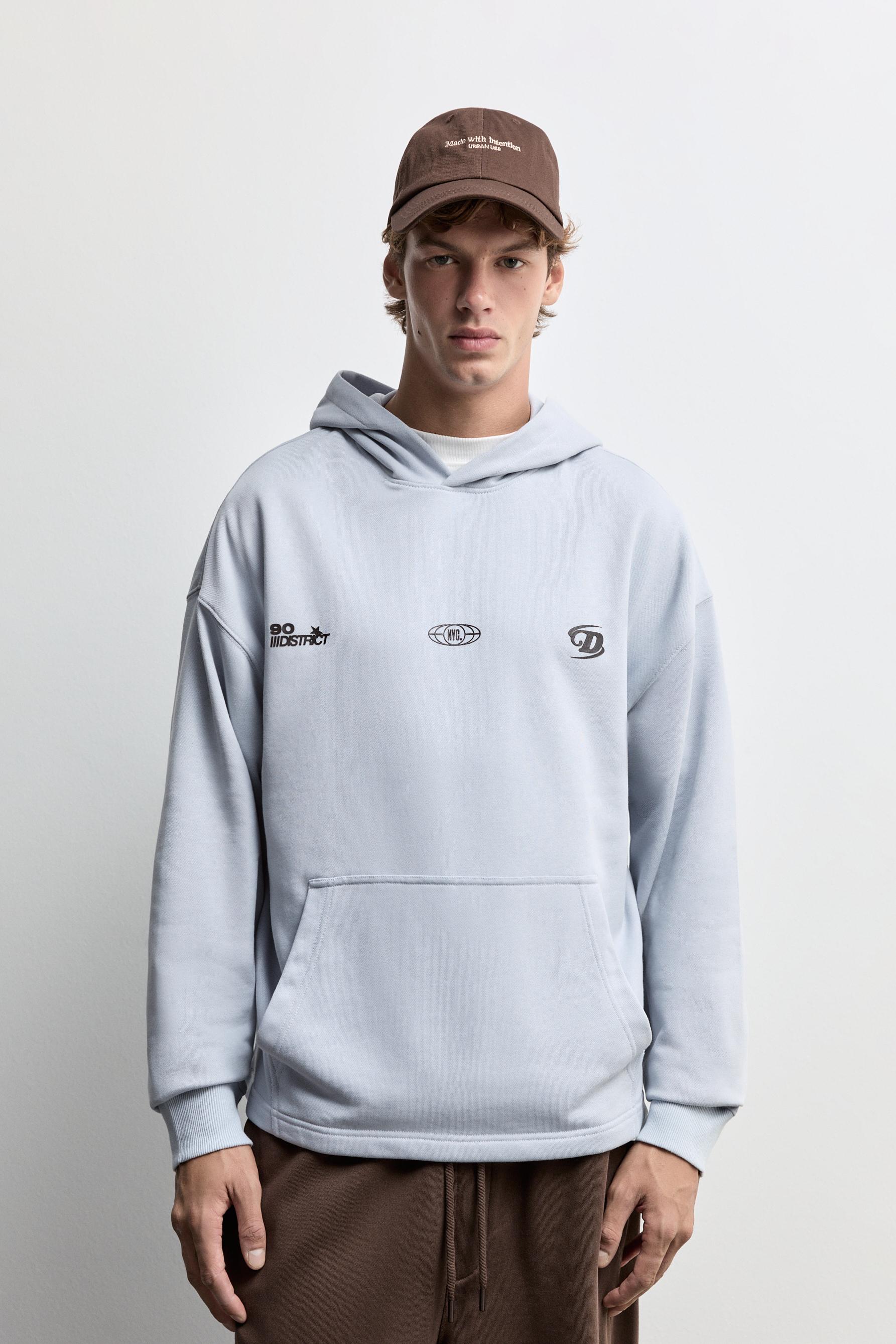 Printed hoodie — PALE BLUE
