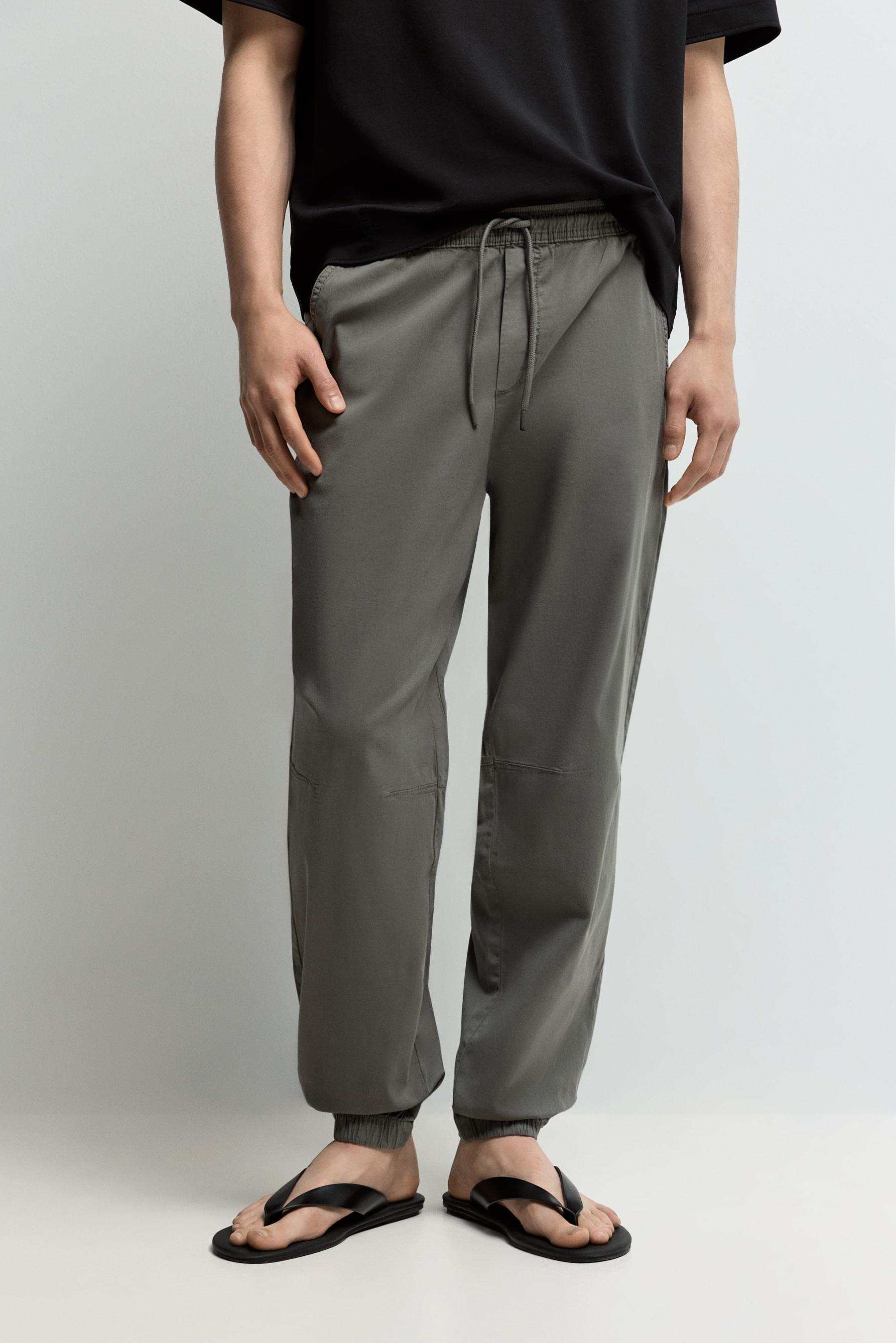 Elastic hem joggers — DARK GREEN