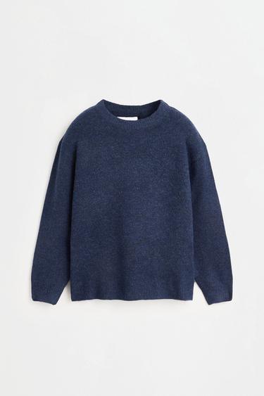 Fluffy knit sweater — BLUE MARL 2