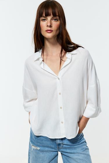 Wide sleeve shirt — WHITE 1