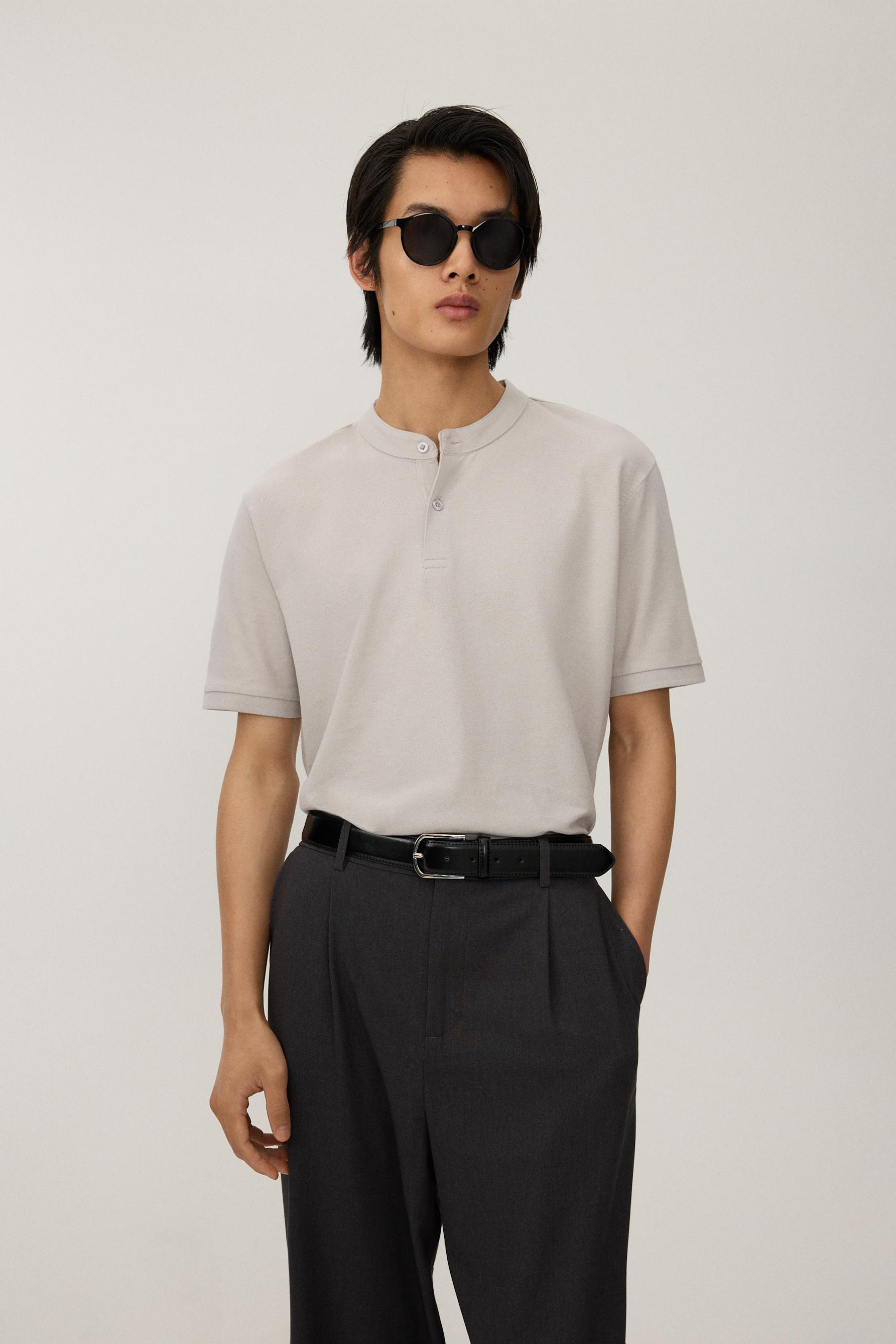 Polo básico cuello mao