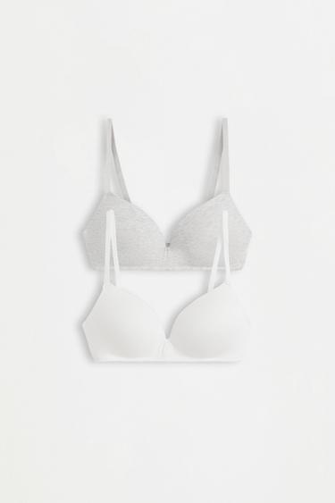 Pre-shaped bras (2-pack) — GREY 2