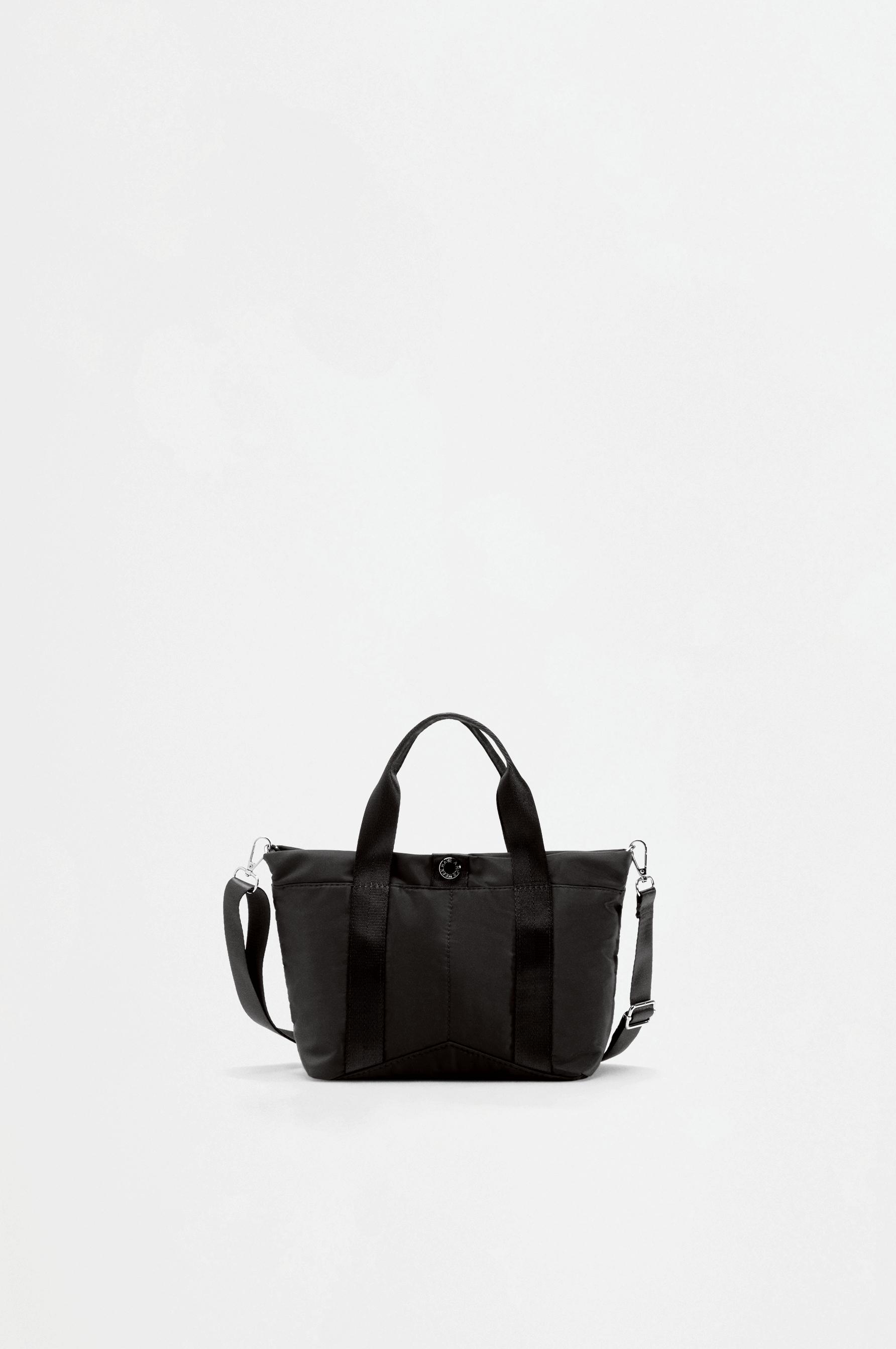 Mini nylon crossbody bag — BLACK