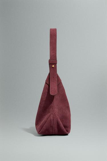 Reconstituted leather shoulder bag — BURGUNDY 3