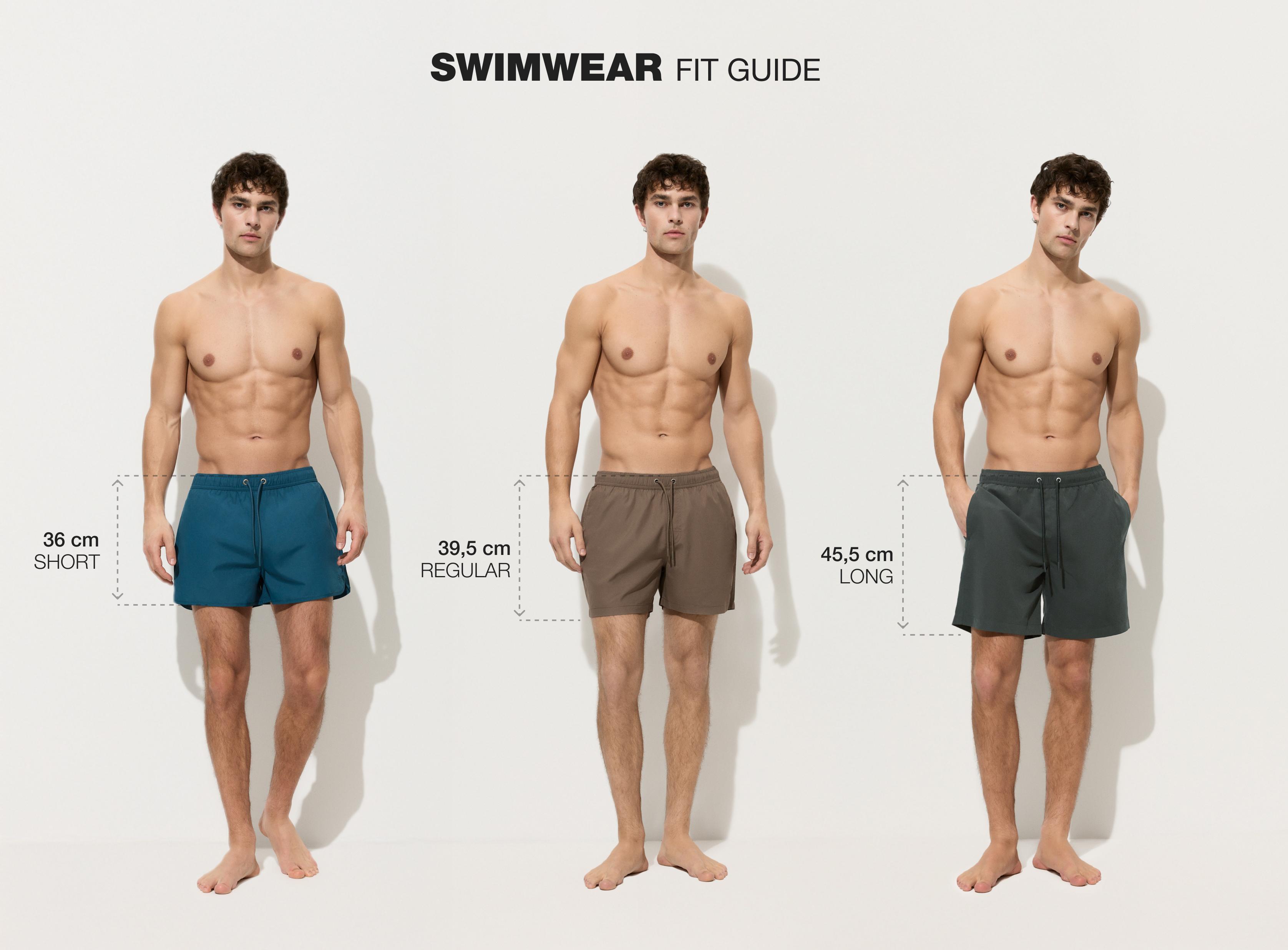 Basic regular fit swim shorts — BLACK