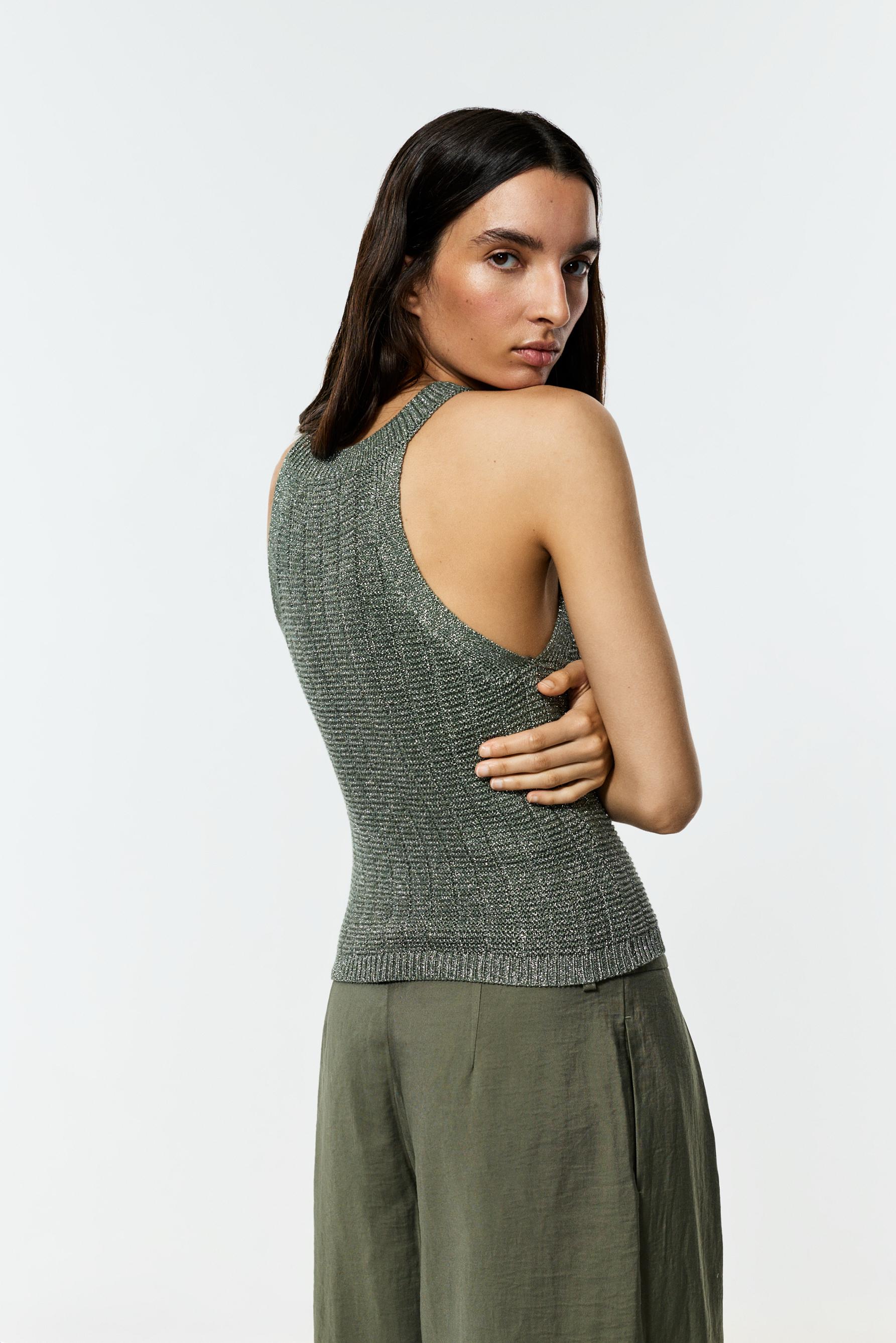 Metallic halter top — GREEN