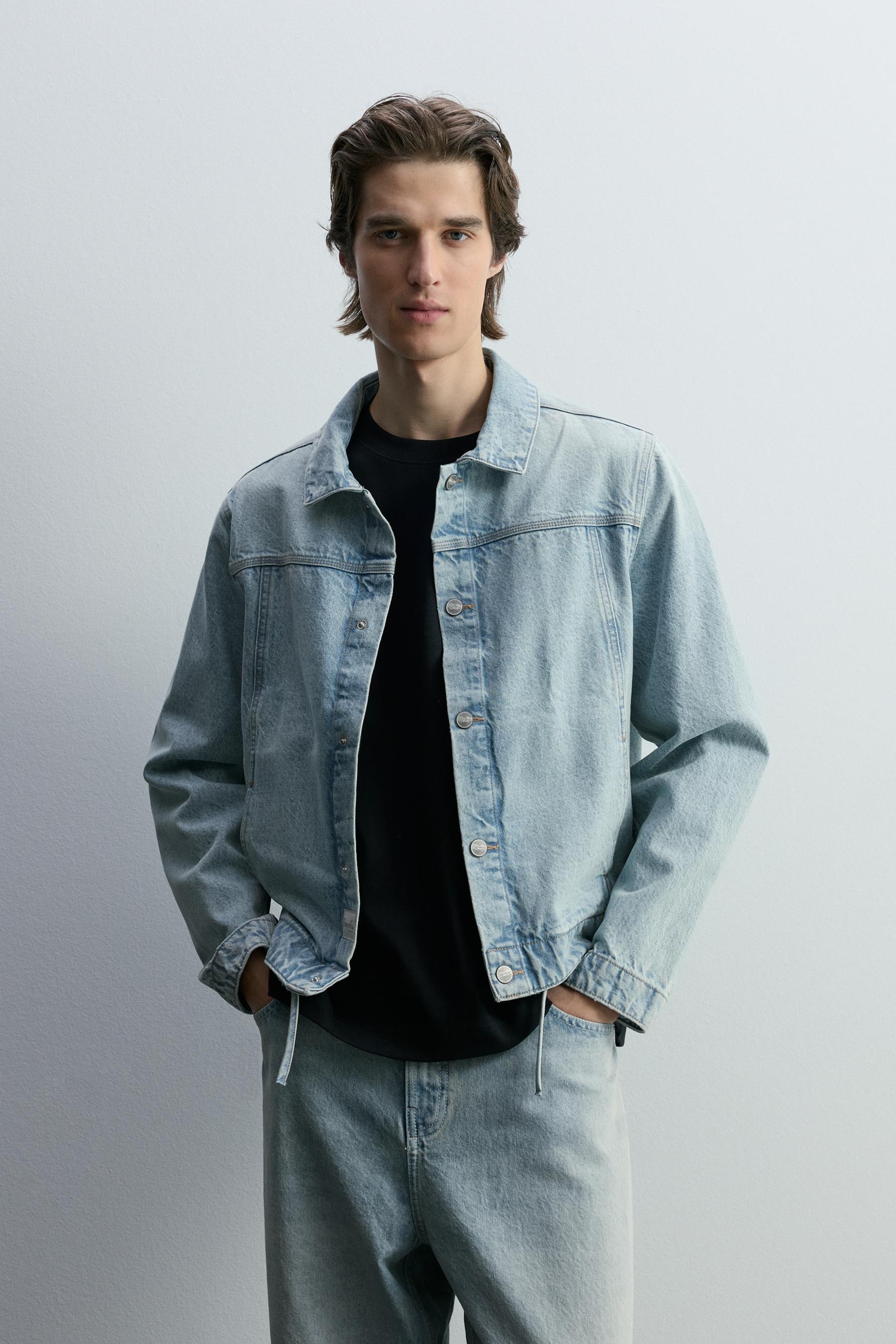 Cazadora denim boxy cordón