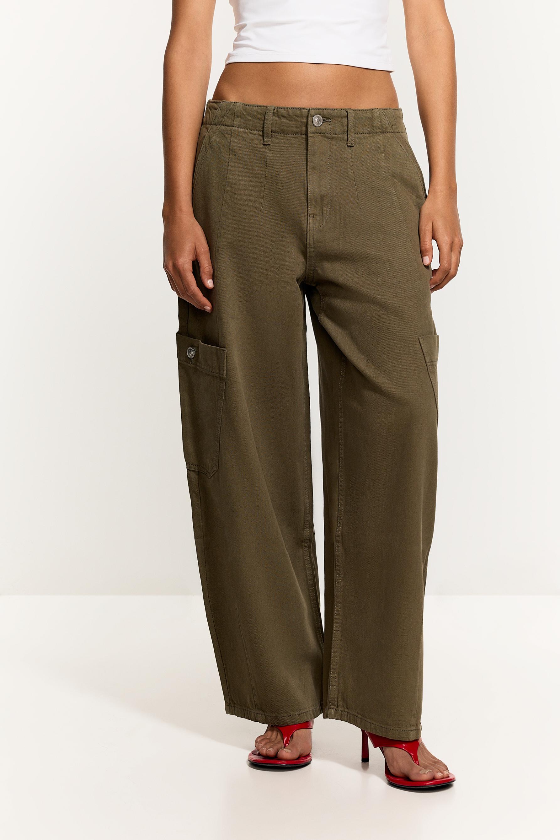 Barrel cargo trousers — KHAKI