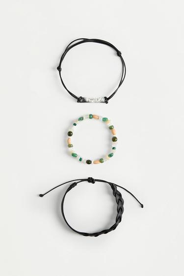 Assorted bracelets (3-pack) — BLACK/GREEN 2