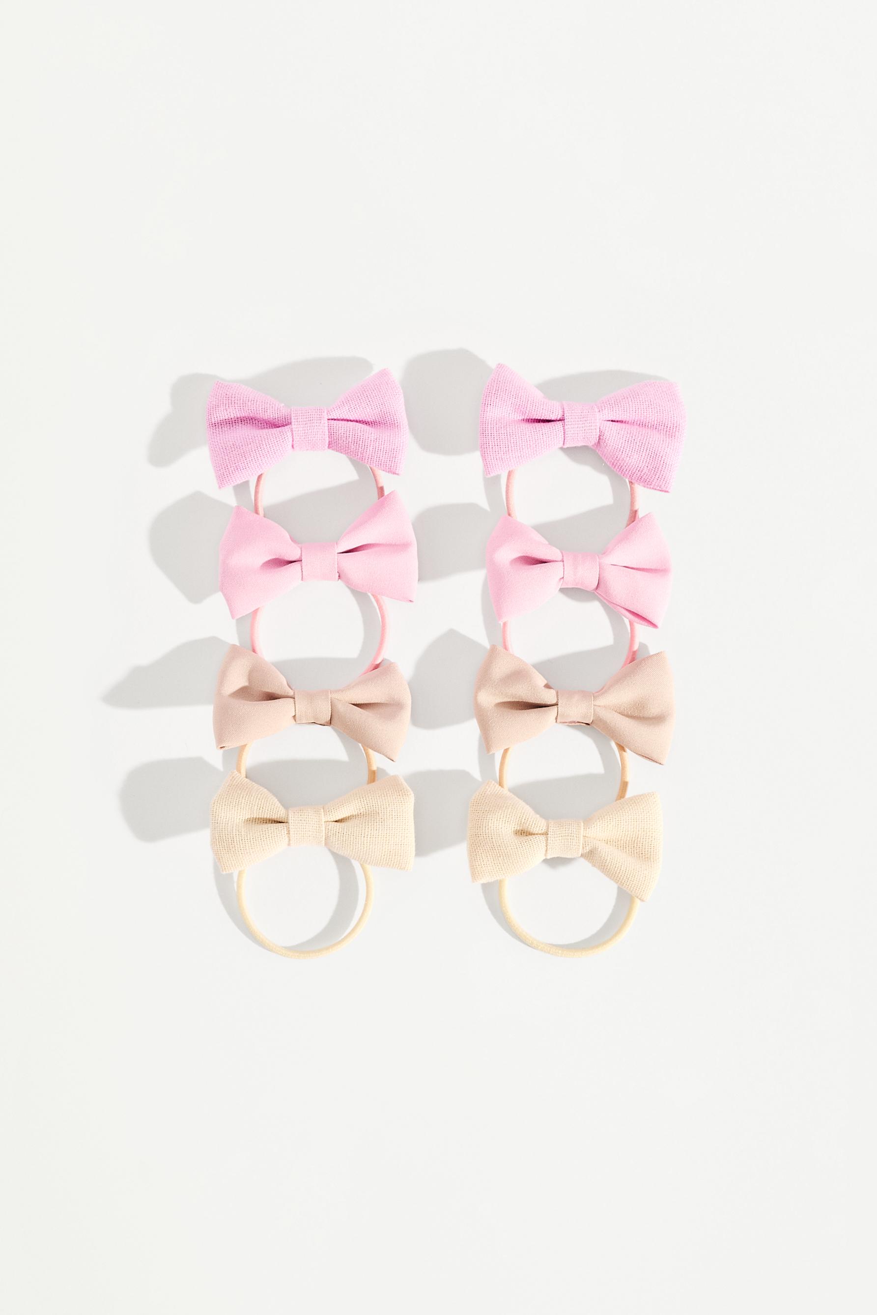 Bow hair ties (Pack 8) — VARIOUS