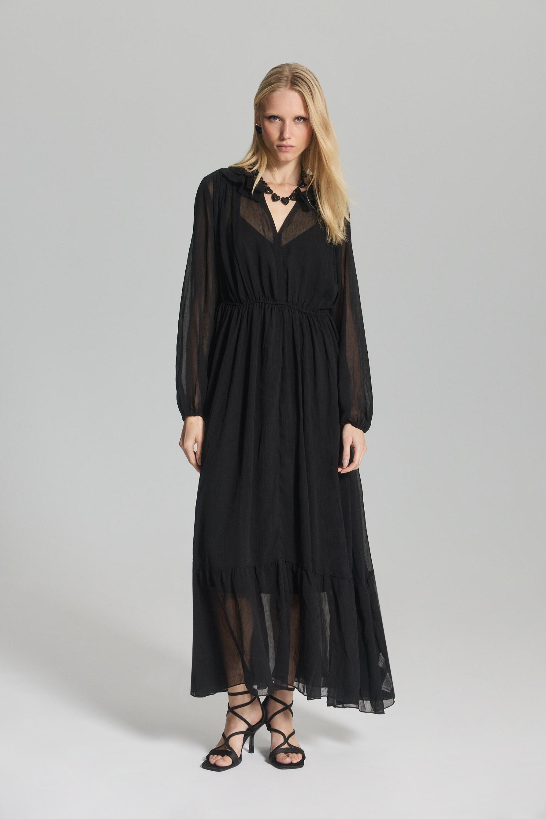 Vestido midi semitransparente