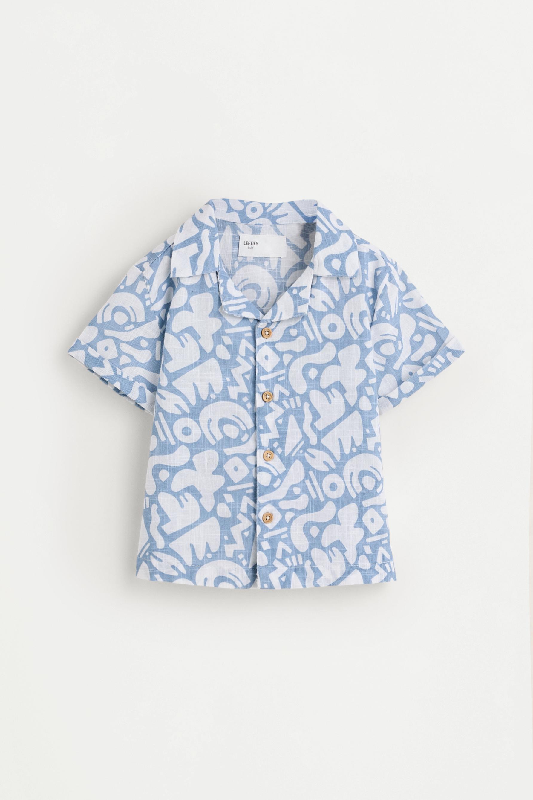 Printed Resort Shirt — FADED INDIGO