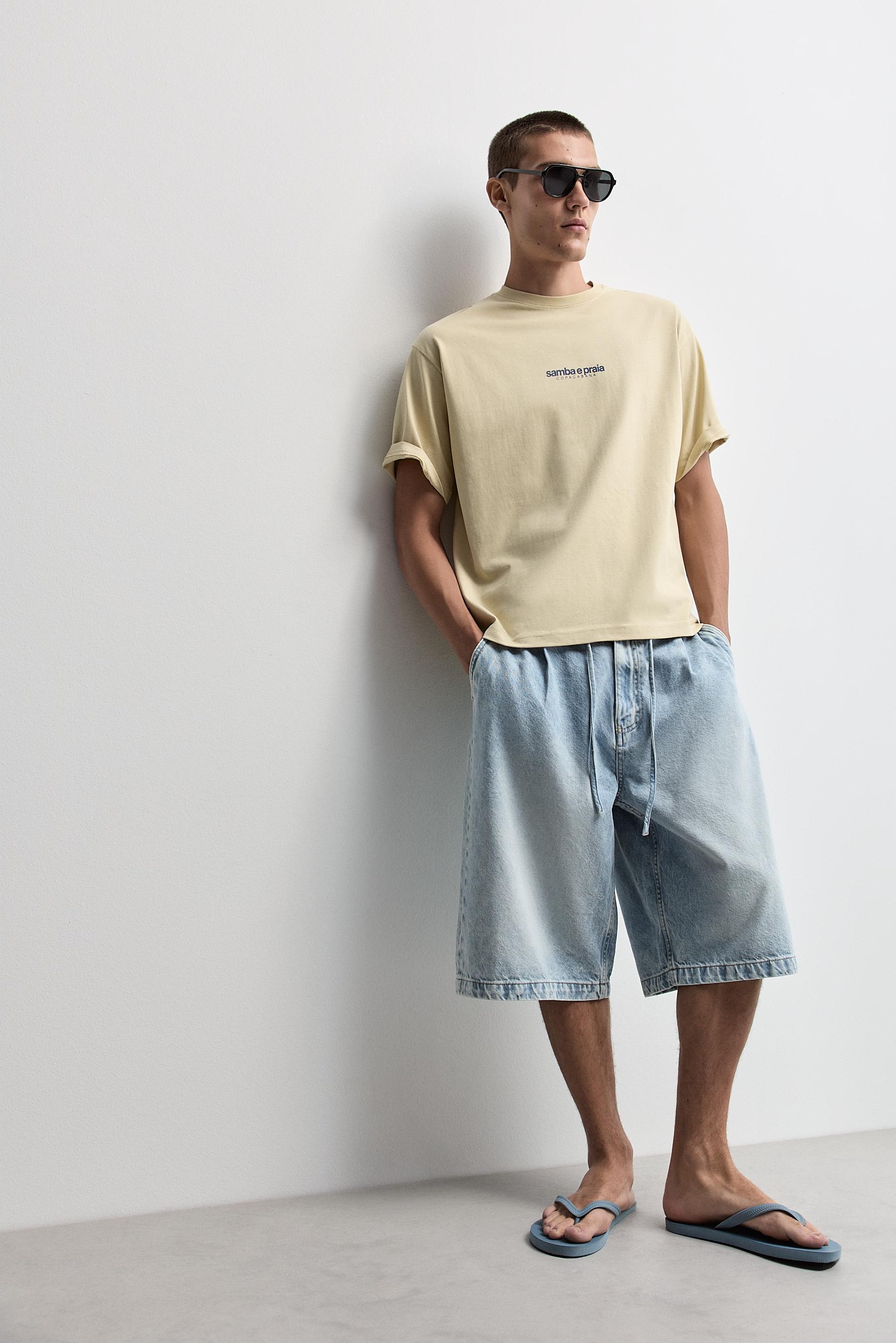 Cherry print T-shirt — PALE YELLOW