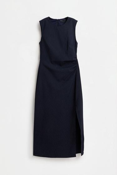 Midi dress with side slit — NAVY 6