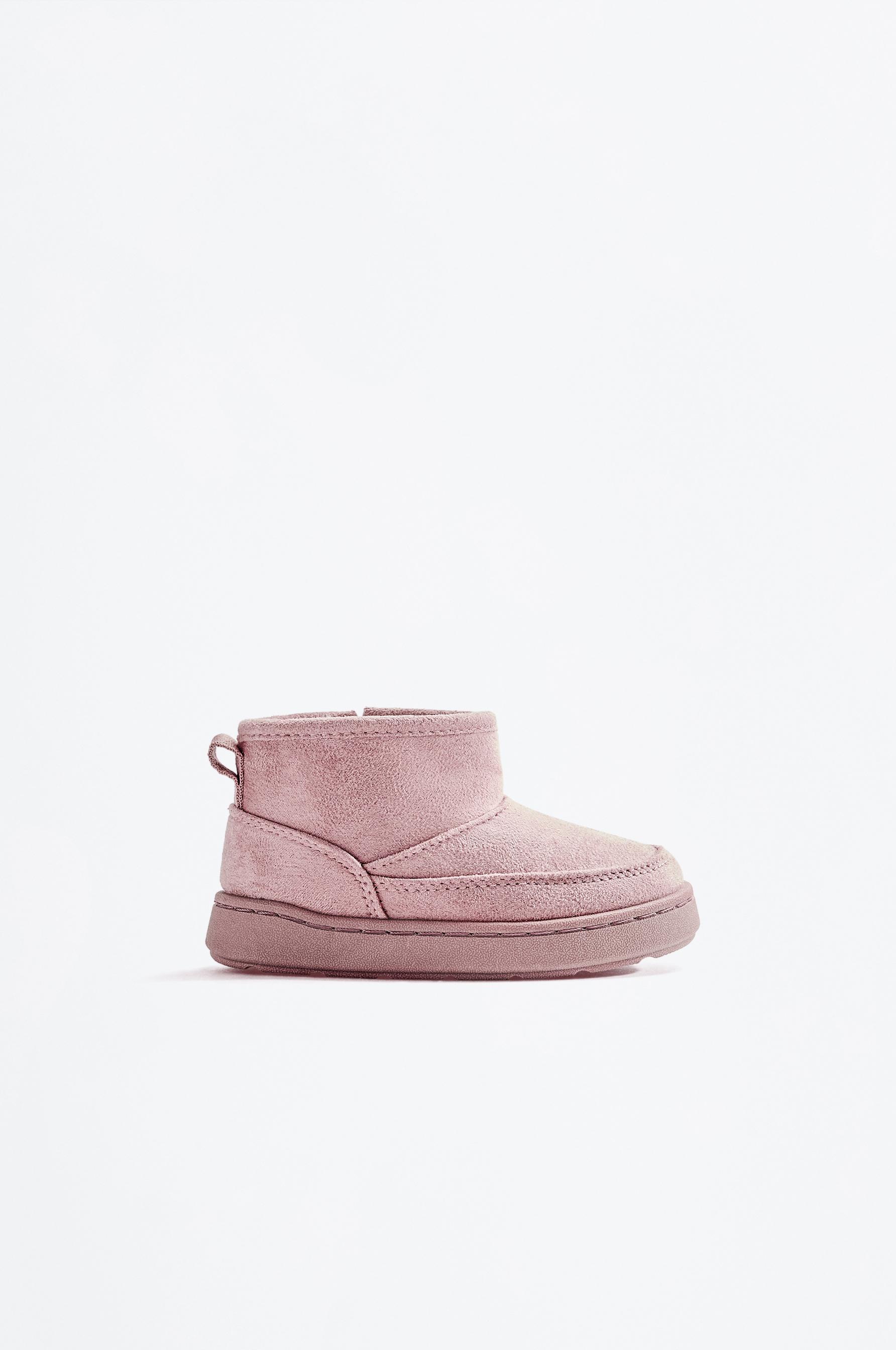 Lined faux fur boot — PALE PINK