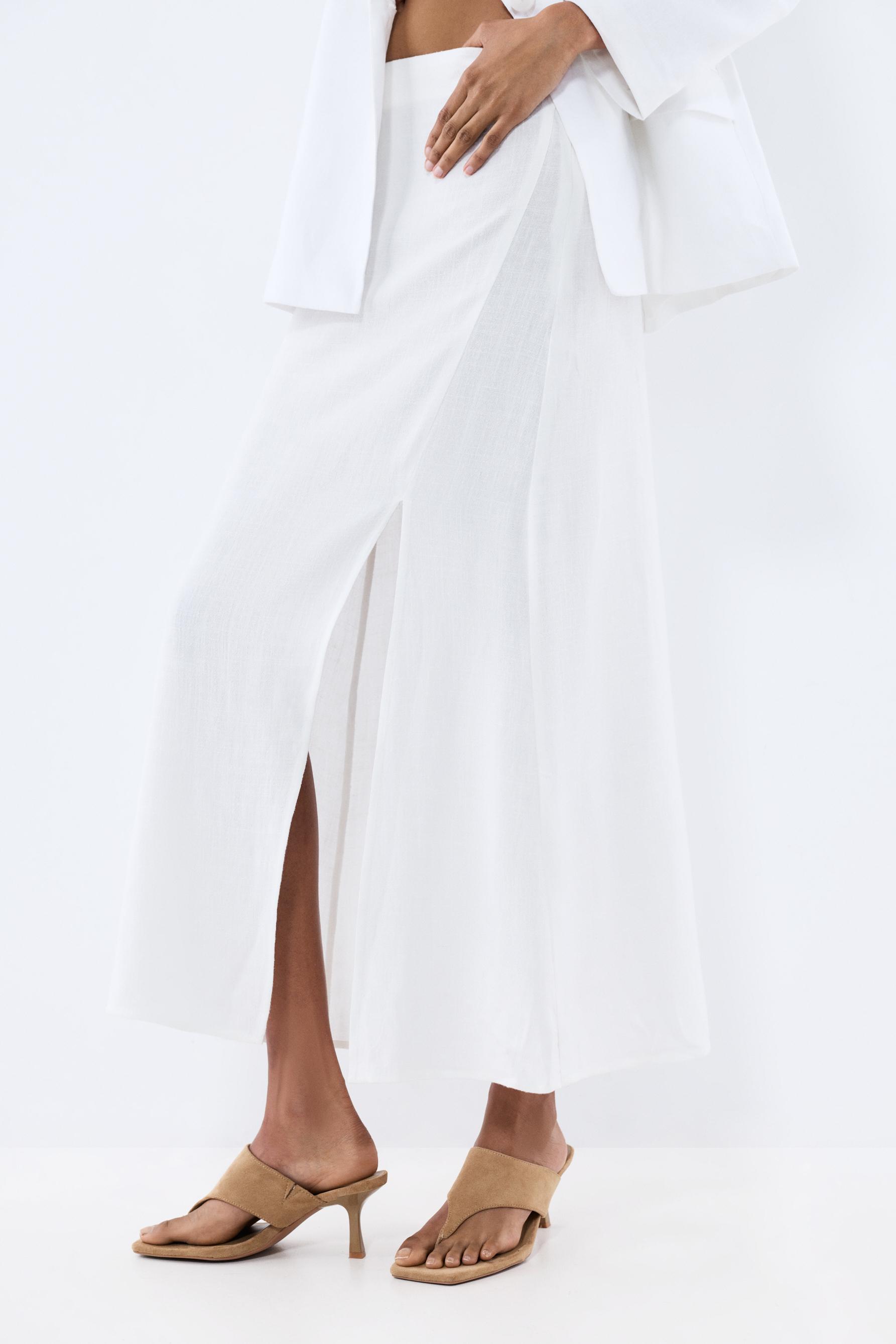 Rustic midi skirt — WHITE