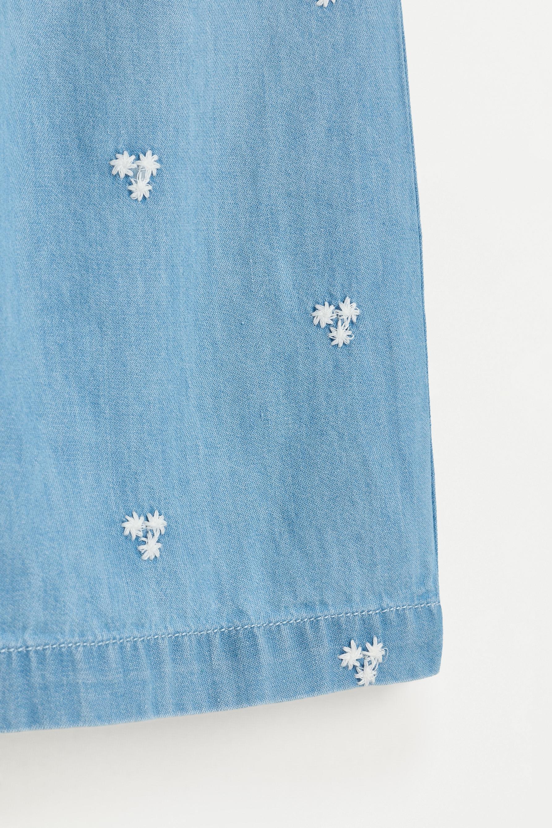 Embroidered denim trousers — PALE BLUE