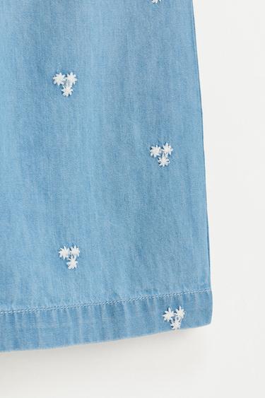 Embroidered denim trousers — PALE BLUE 4