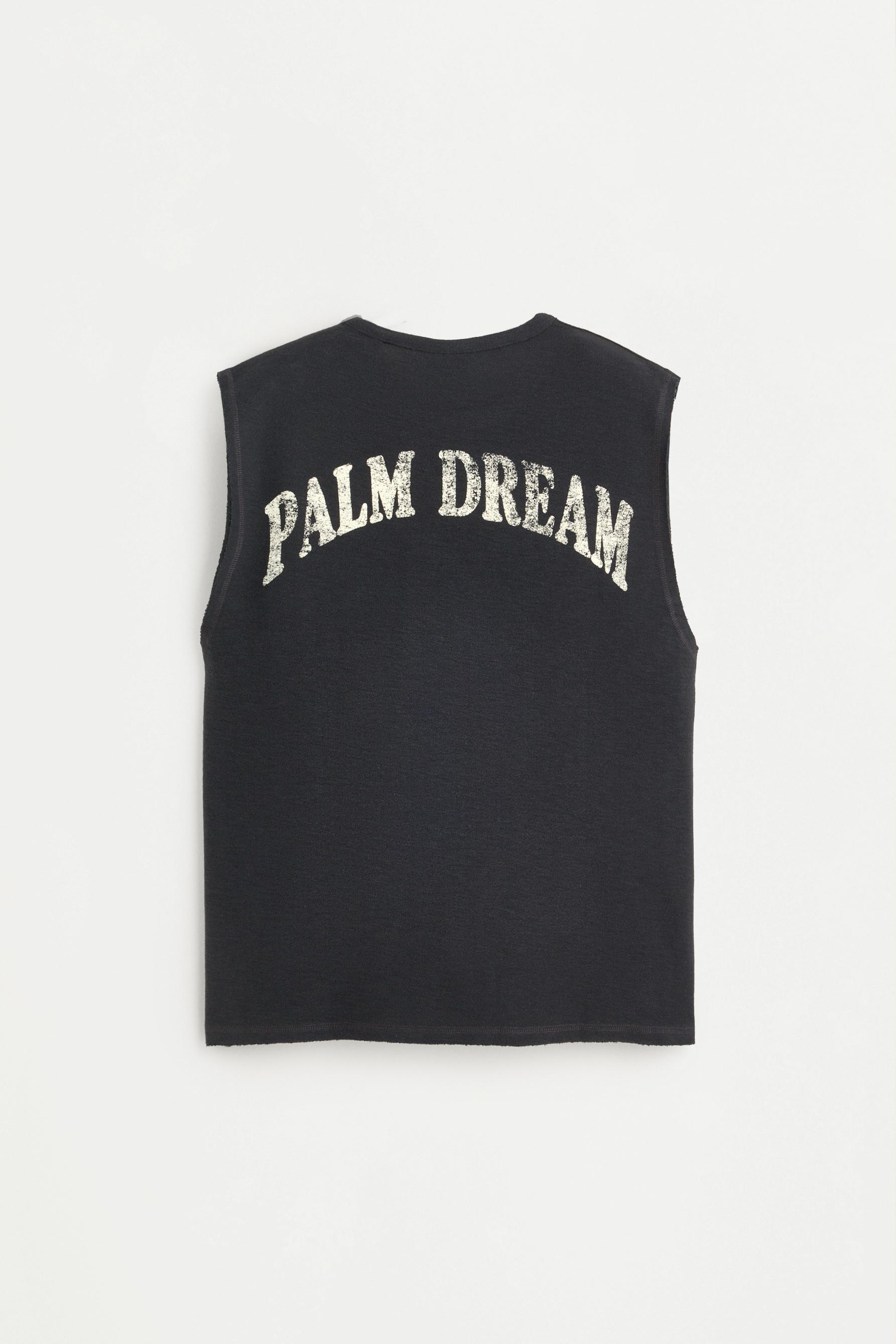 Printed sleeveless T-shirt — PALE GREY