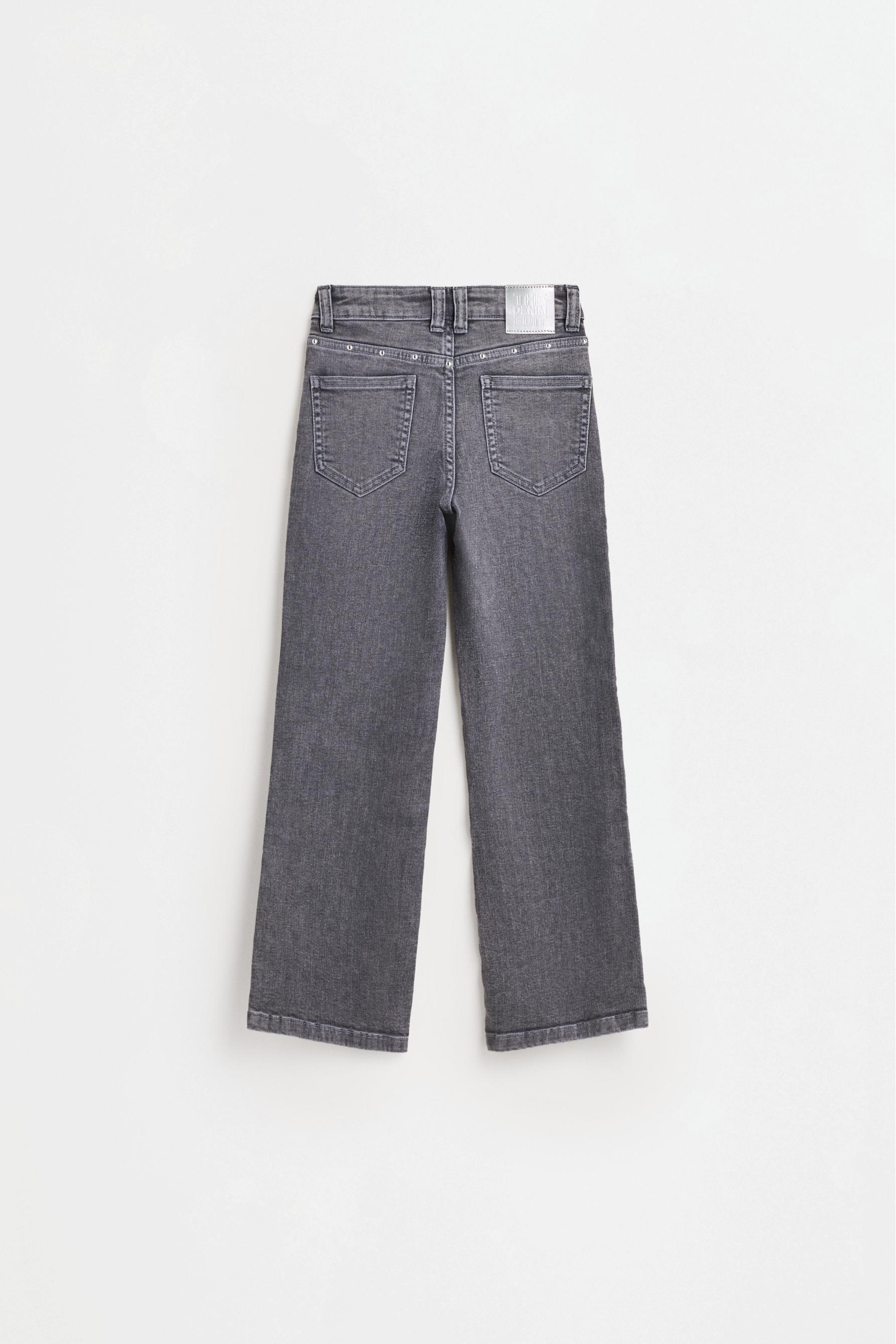 Studded bell bottom jeans — GREY