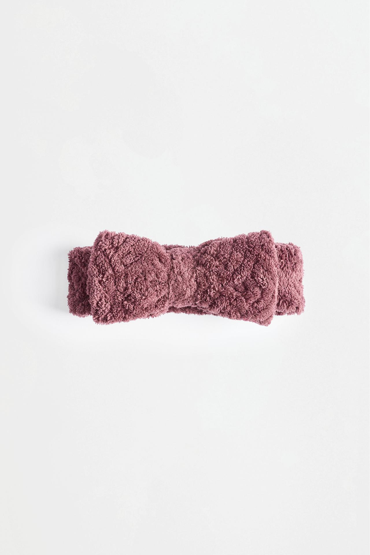 Towel-effect bow headband — BROWN