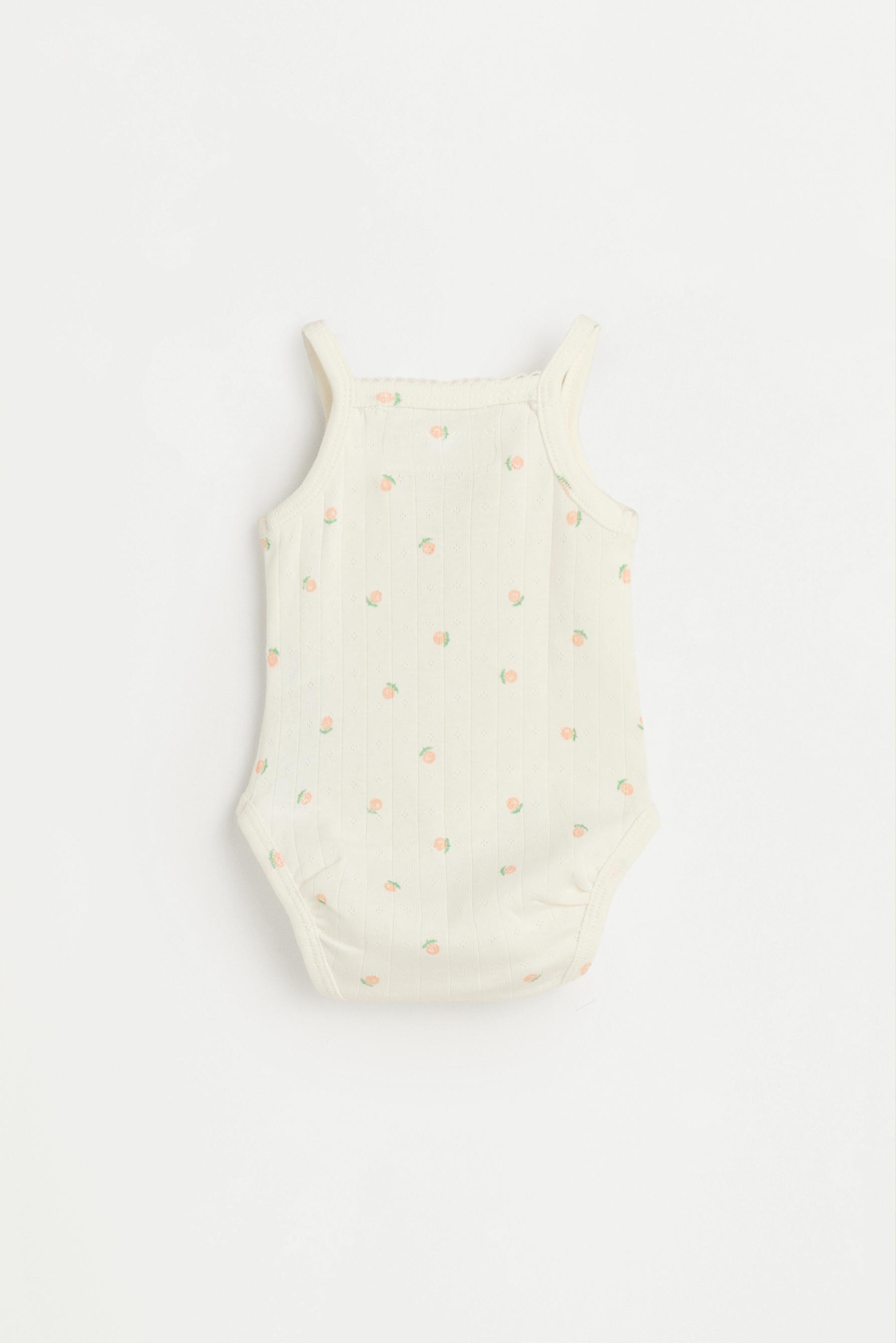 Pack of 2 pointelle strappy bodysuits — LIGHT ORANGE