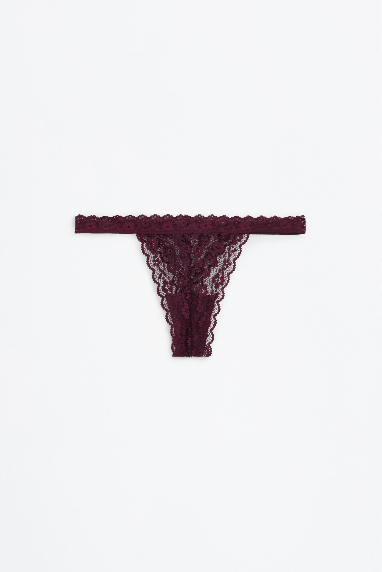 2-pack of lace thongs — BURGUNDY