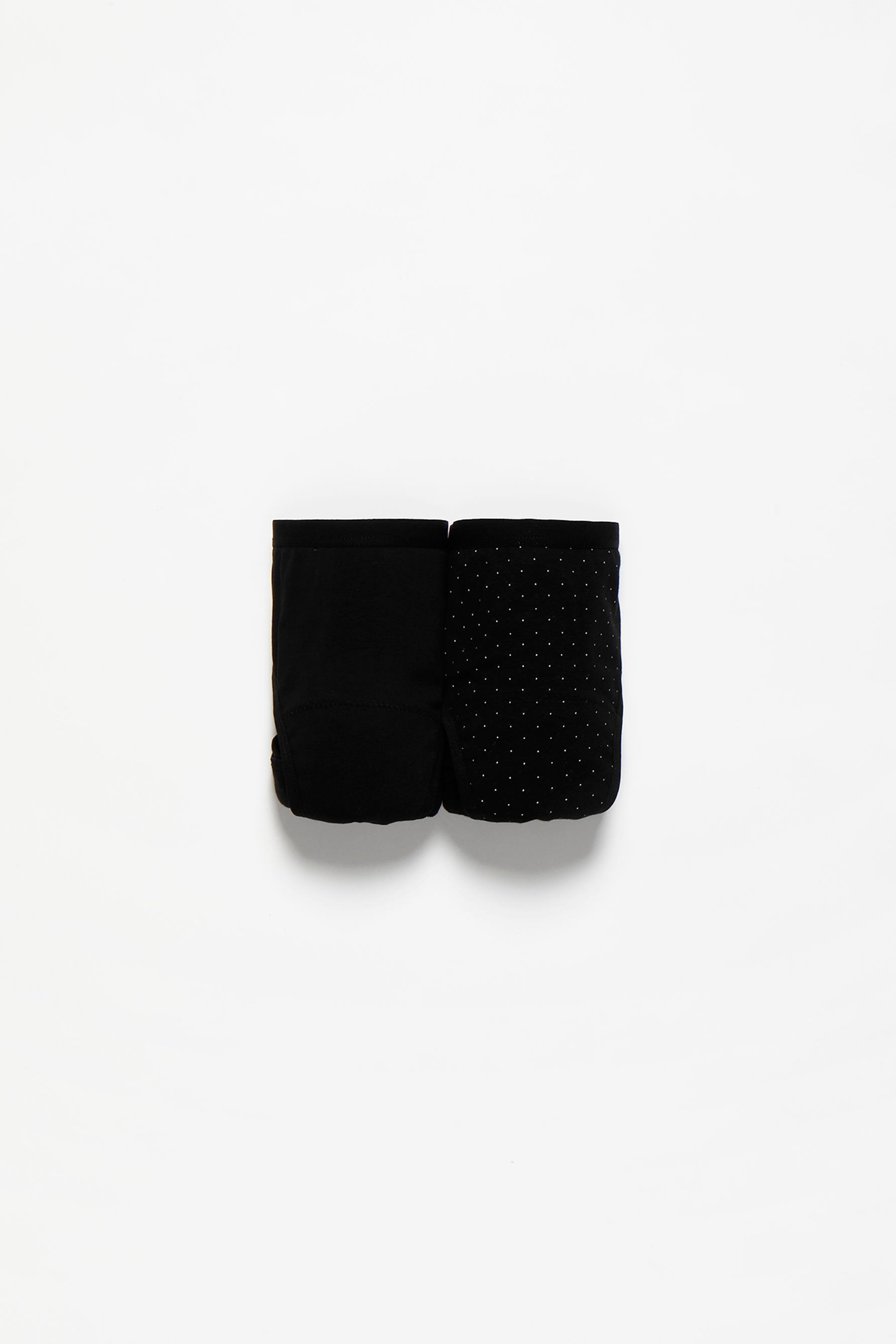 2-pack of cotton period briefs — BLACK