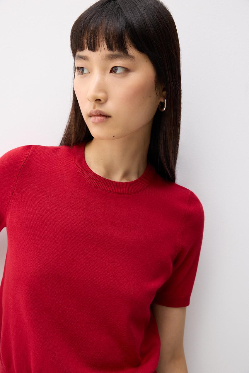 Top punto manga corta Suéteres Cárdigans ROPA Mujer