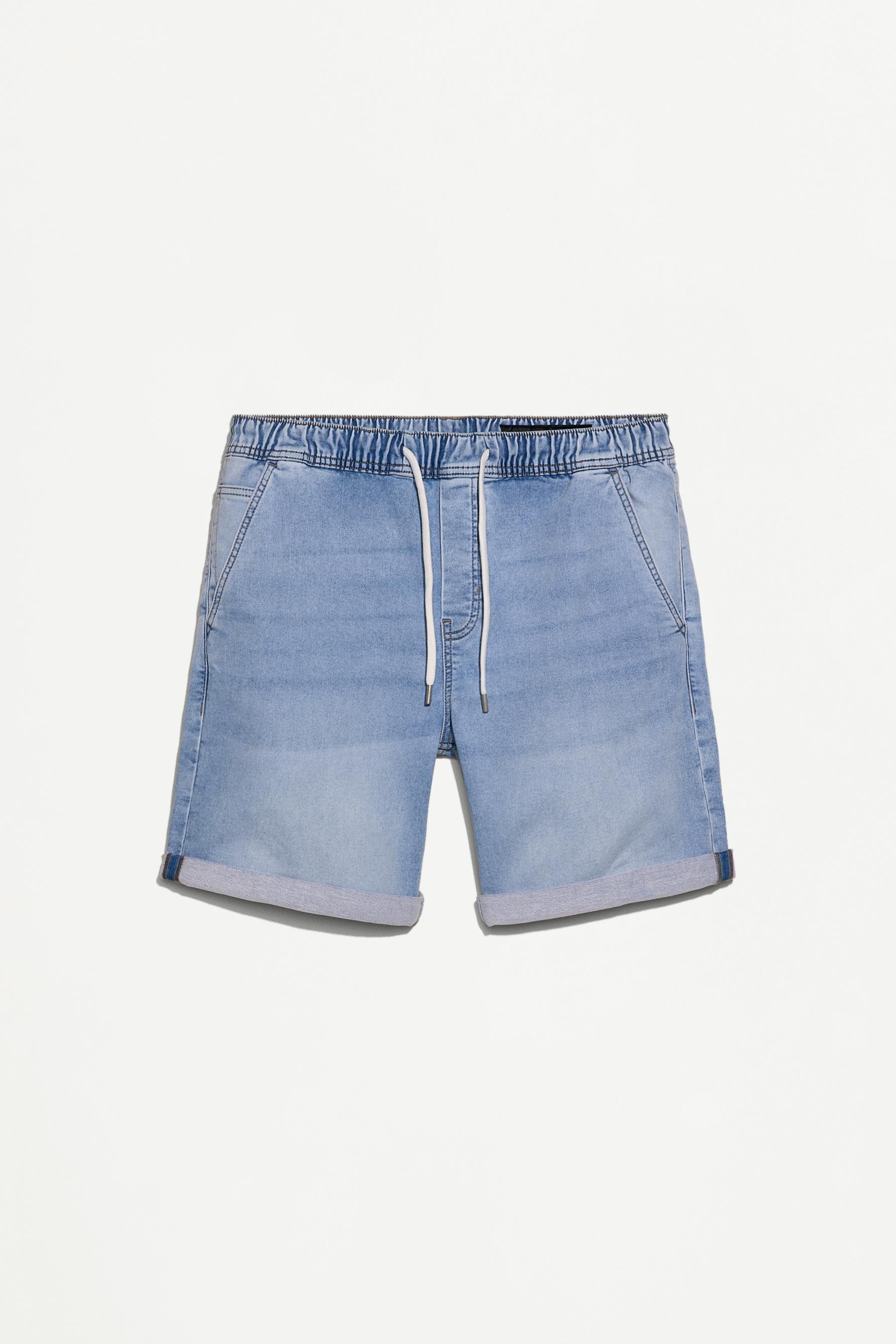 Denim jogger Bermuda shorts — NEON BLUE