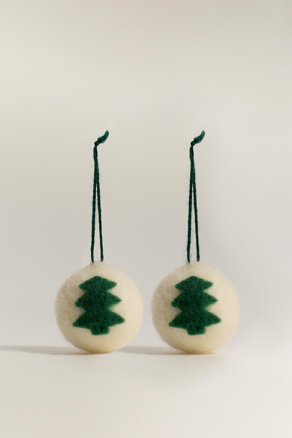 Pack 2 adorno árbol bola abeto 10cm