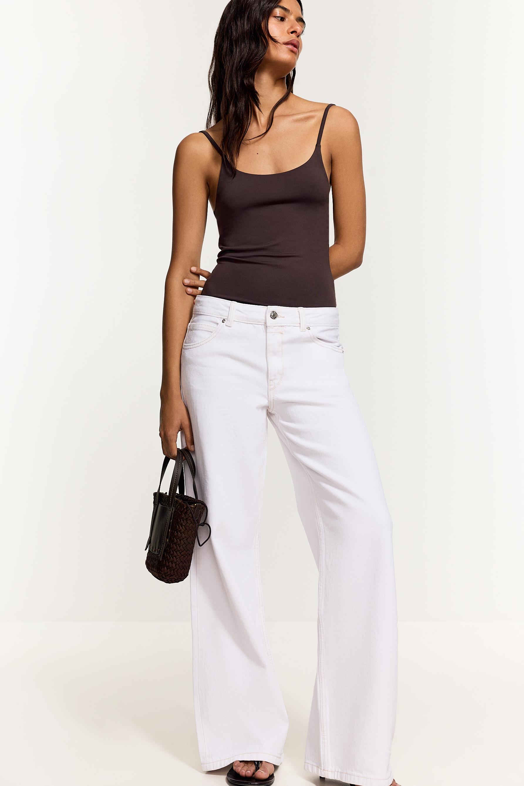 Wide-leg low-waist jeans — WHITE