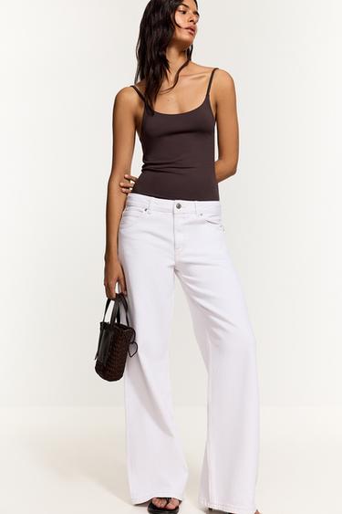 Wide-leg low-waist jeans — WHITE 5