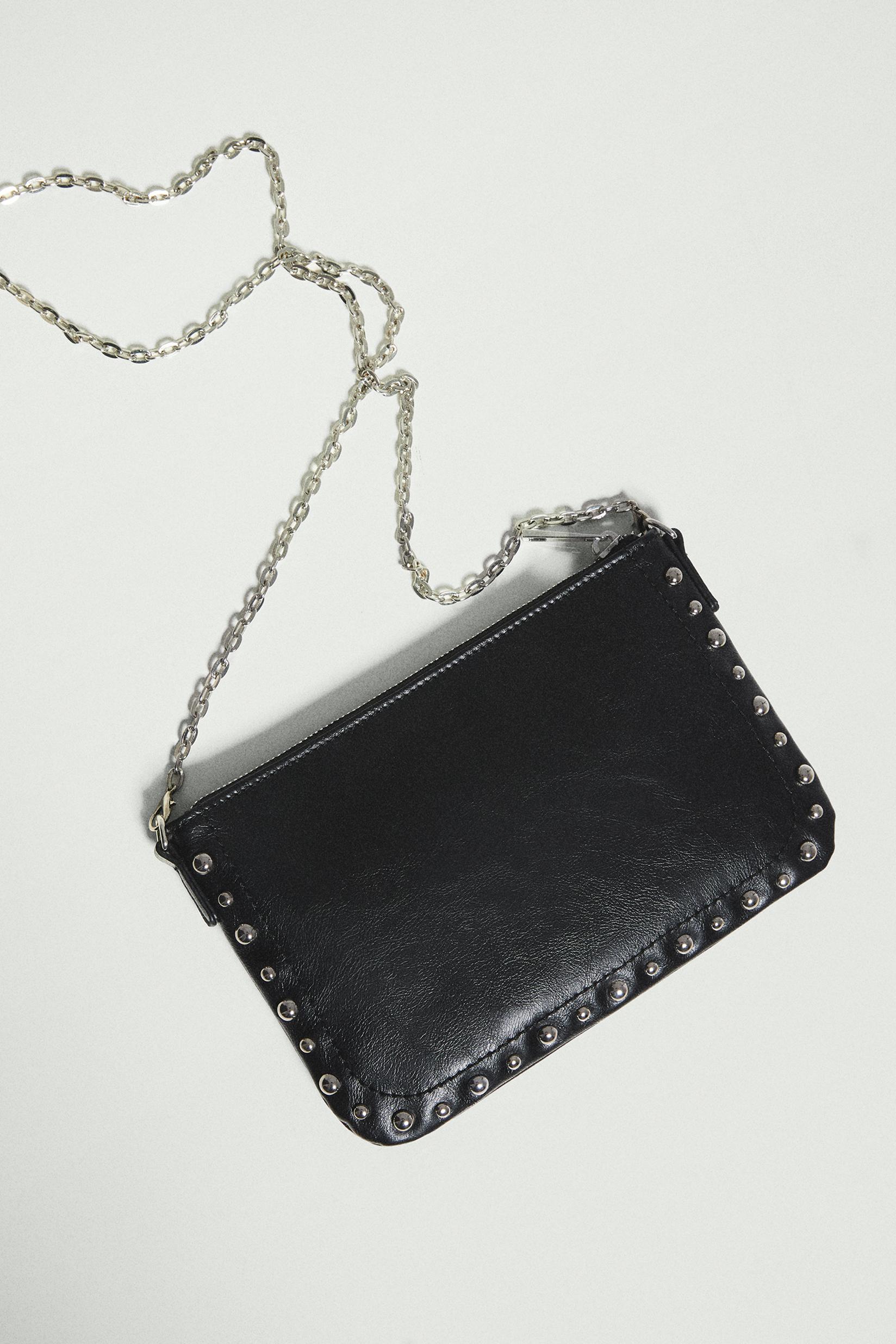 Crossbody bag with stud detail — BLACK