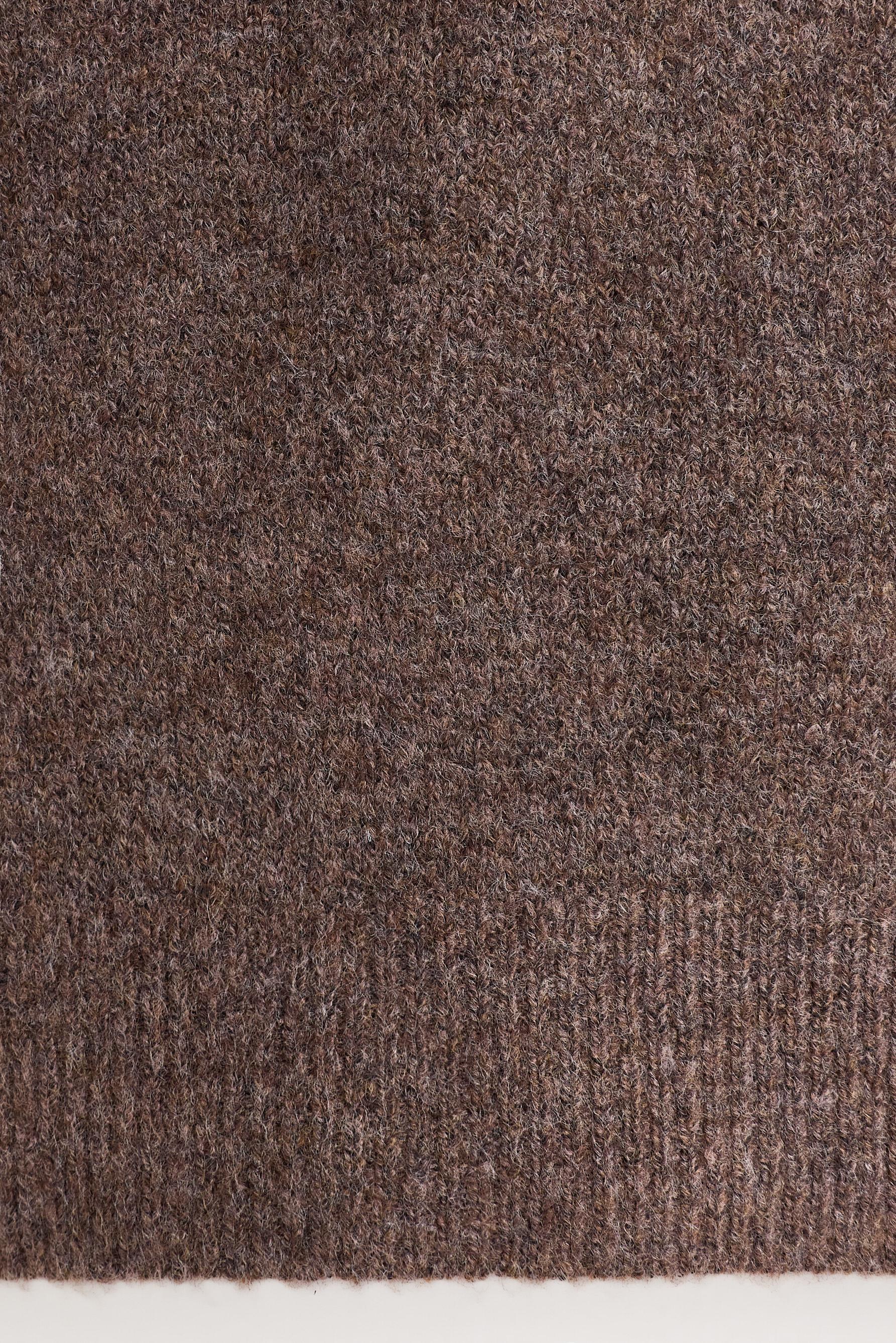 Fluffy knit sweater — BROWN MARL