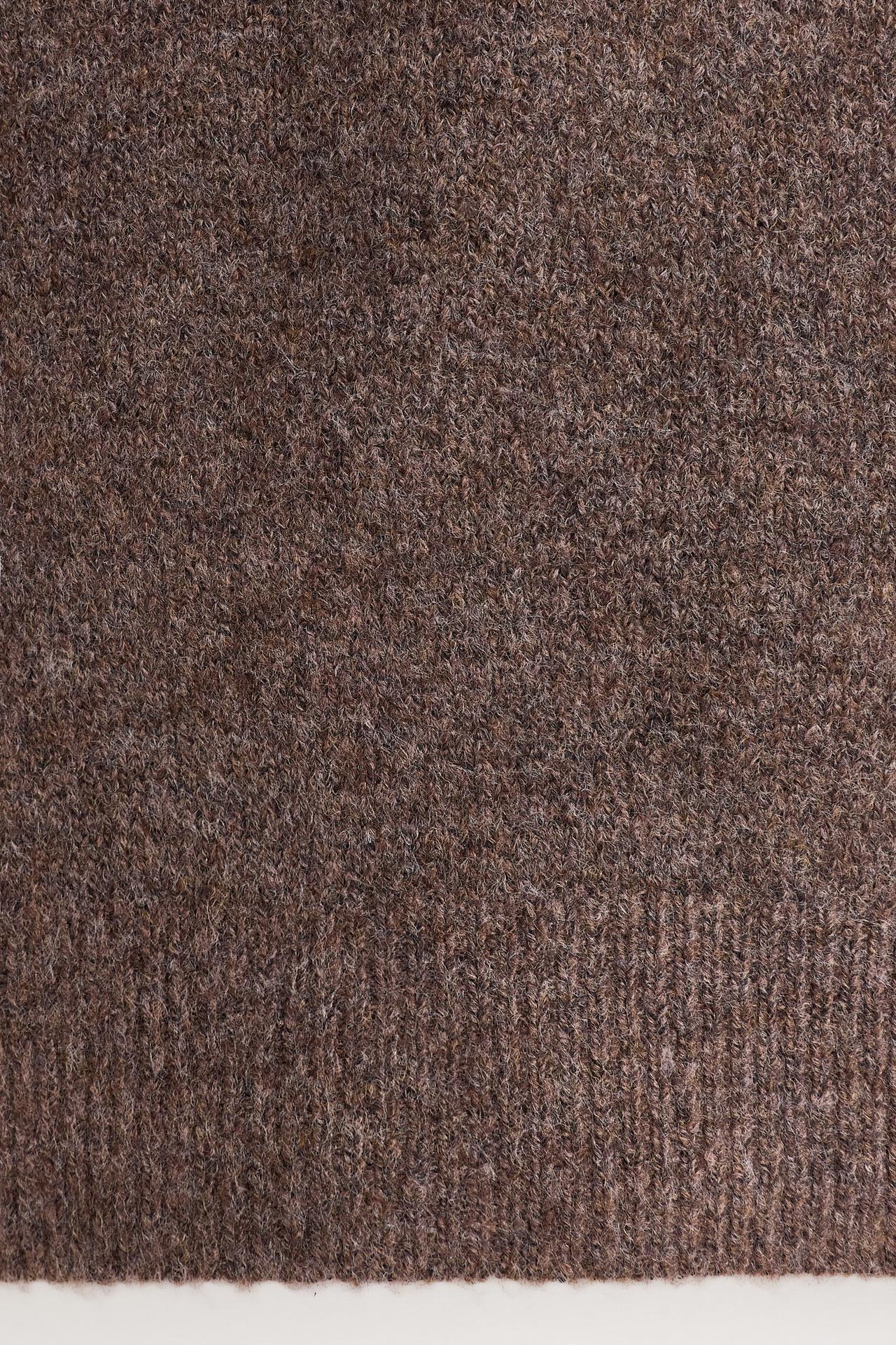 Fluffy knit sweater — BROWN MARL