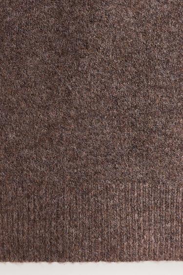 Fluffy knit sweater — BROWN MARL 3