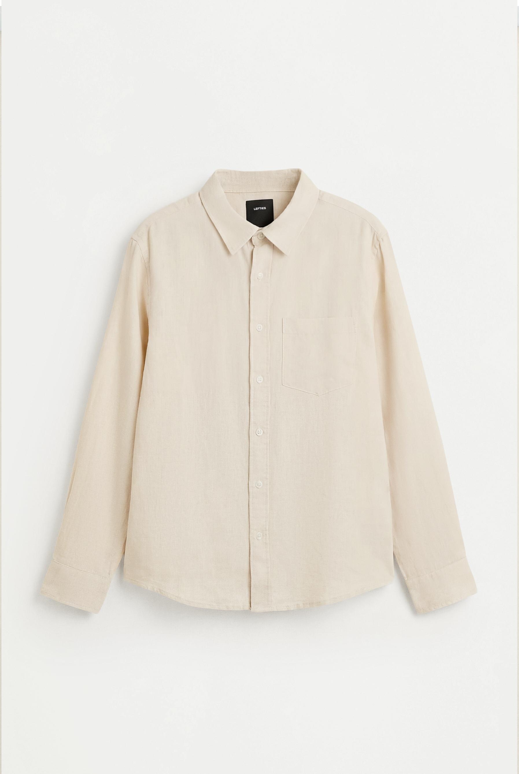 100% linen shirt — LIGHT BEIGE
