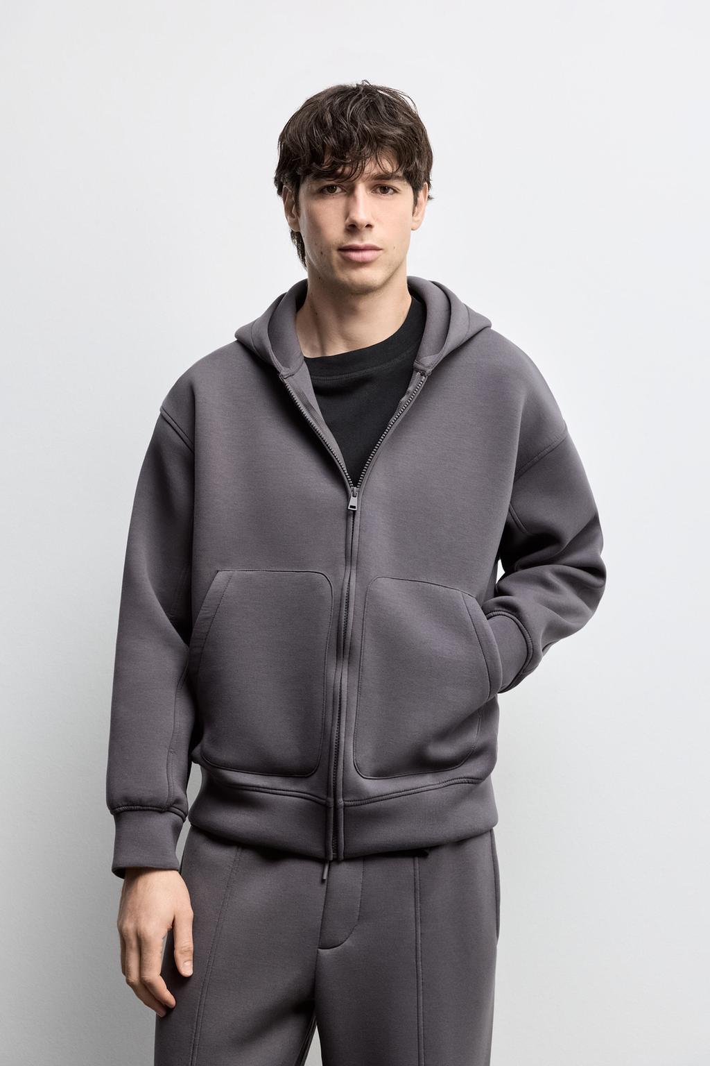 Cropped neoprene-effect sweatshirt