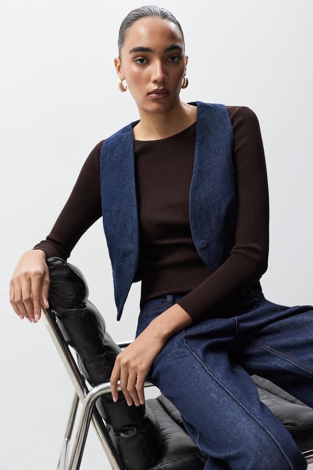 Chaleco denim índigo