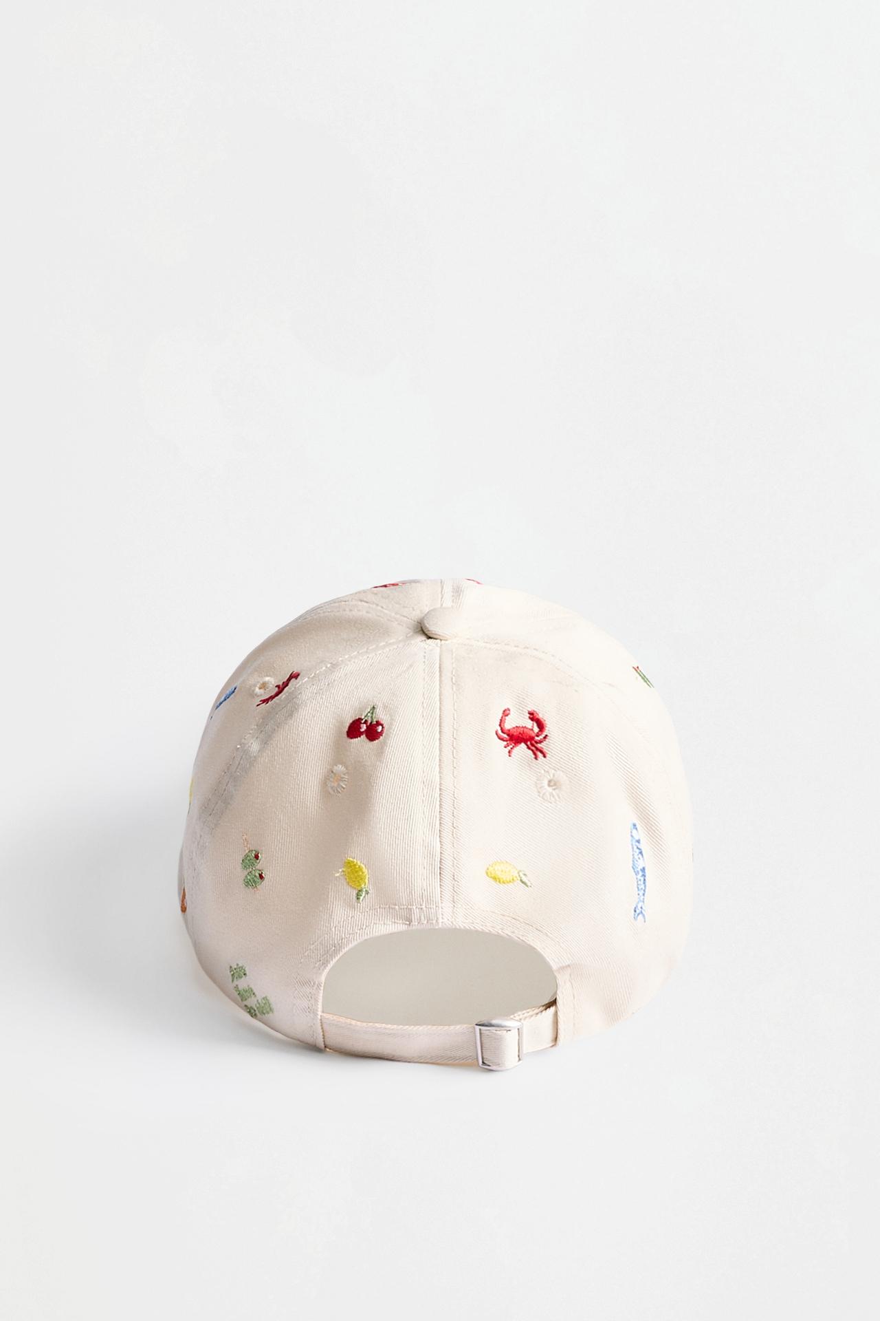 Snack embroidery cap — MEDIUM ECRU