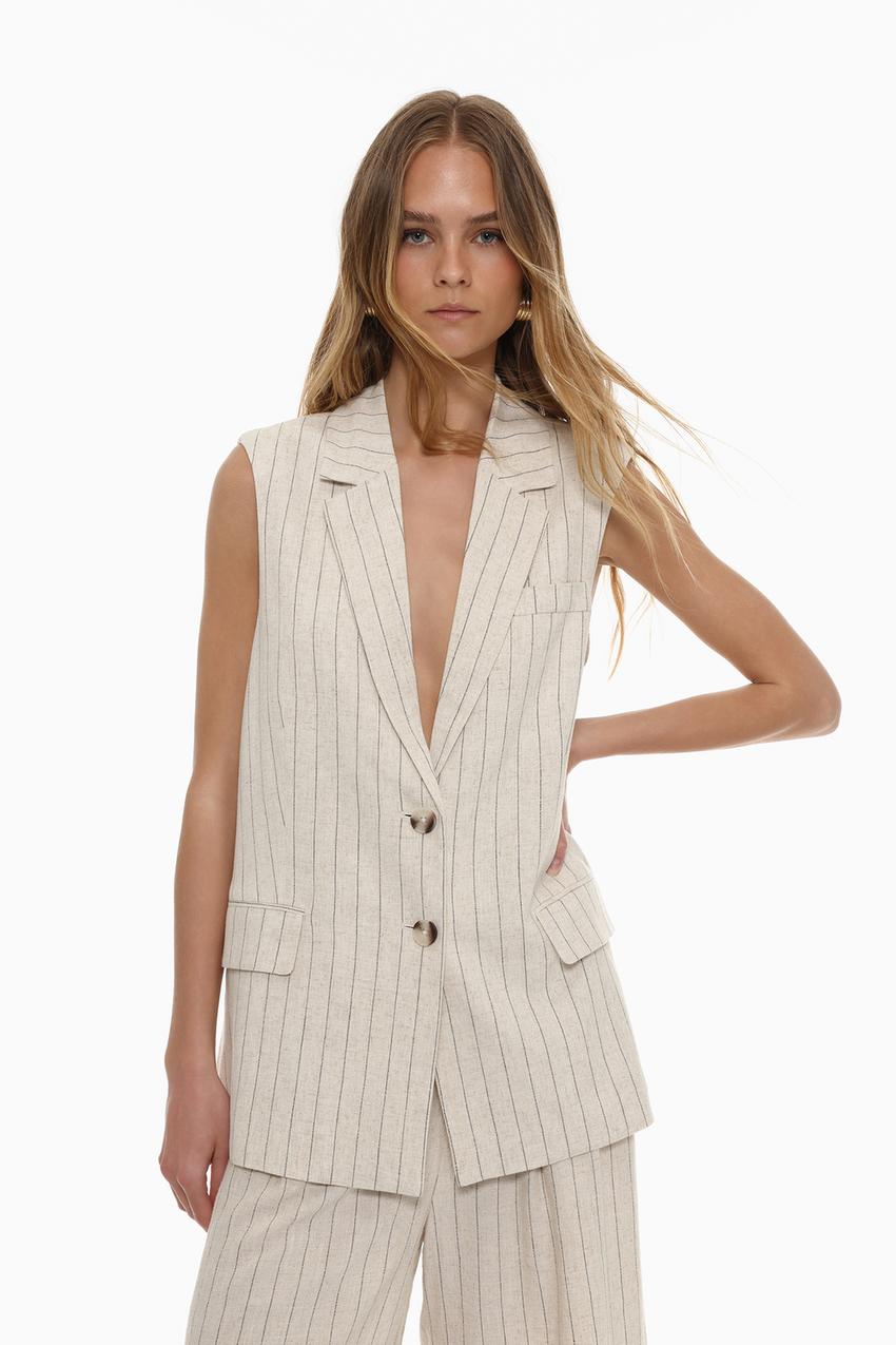 Chalecos Lefties Americana Mujer Chaleco Lefties Blazer Sin Manga