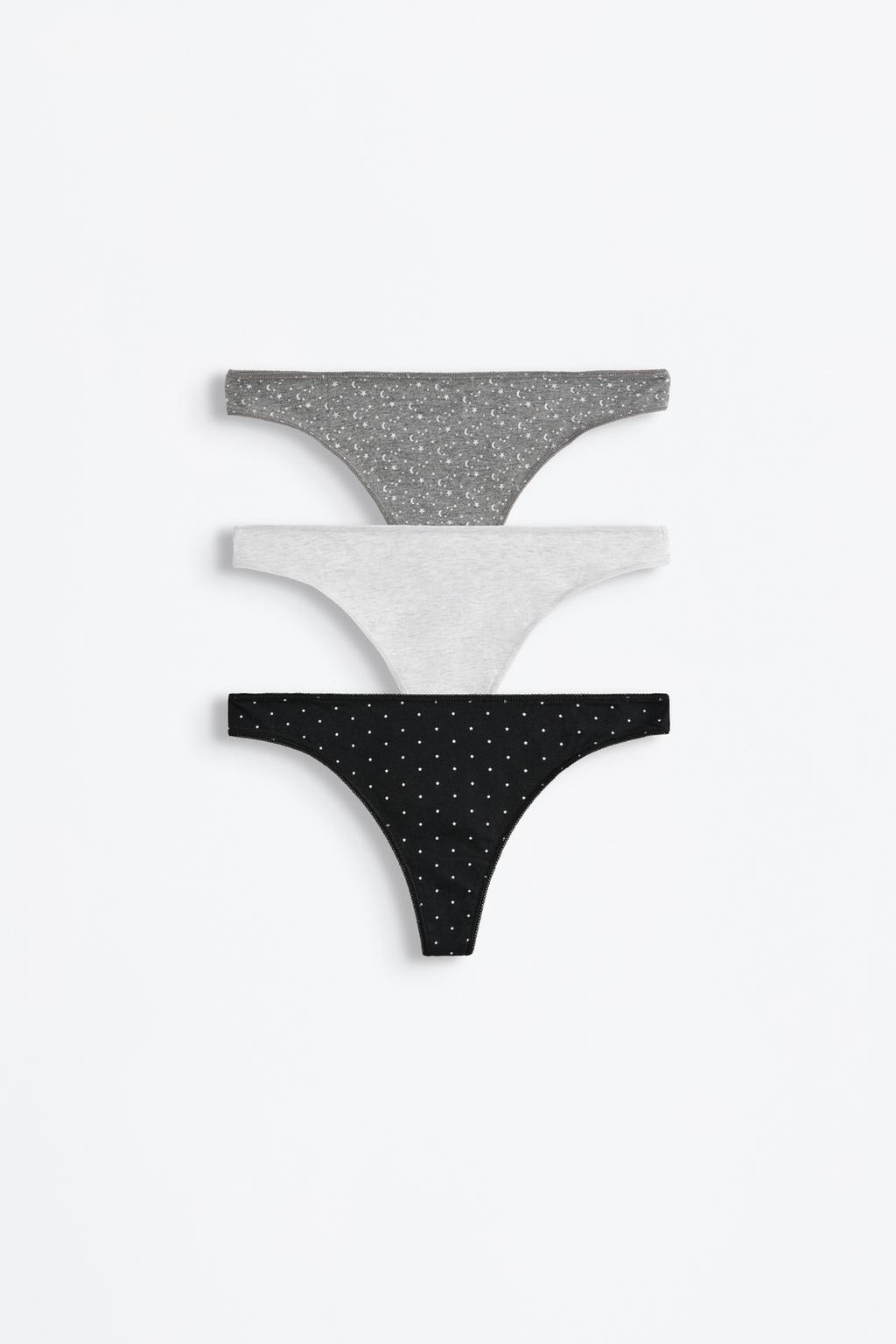 Pack of 3 100% cotton thongs